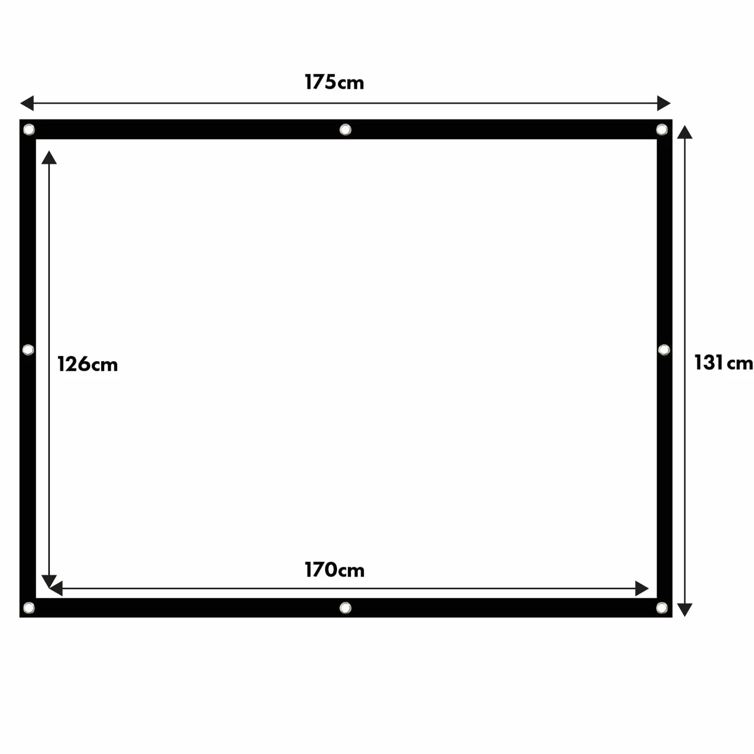 Ekran projekcyjny Maclean Portable - ekran poliestrowy z czarną ramką 25 mm, kątem widzenia 179° i łatwą instalacją (84", 175x131cm)