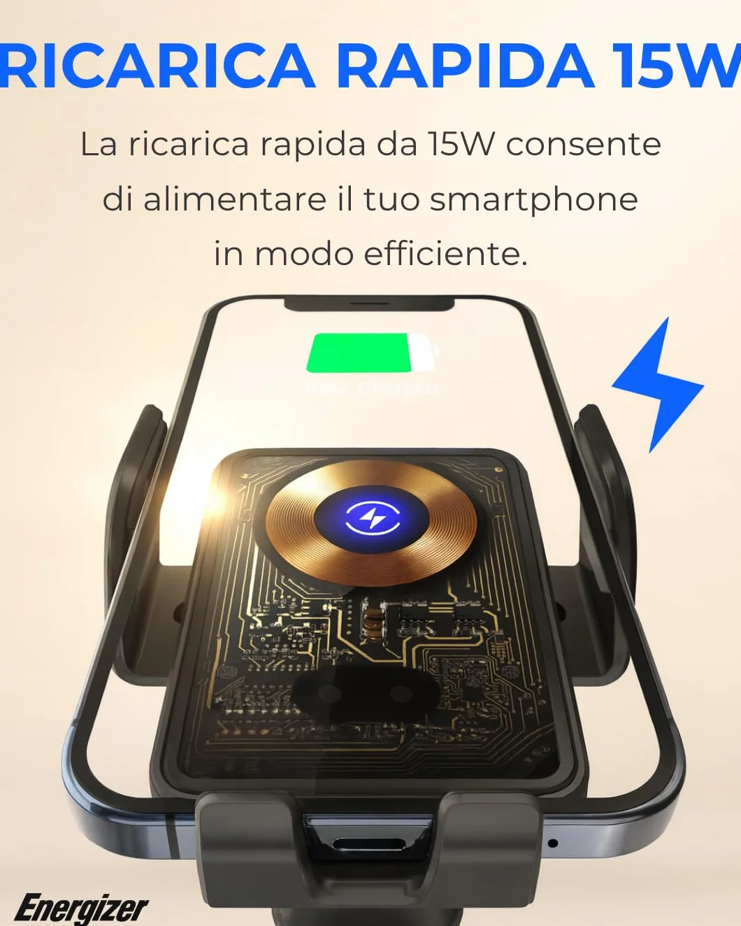 Bezprzewodowa ładowarka samochodowa 15 W | MagSafe magnetyczny uchwyt z automatycznym zaciskaniem ramion | Mocowanie deski rozdzielczej/dyszy/przedniej szyby | kompatybilny iPhone - Samsung - Huawei |