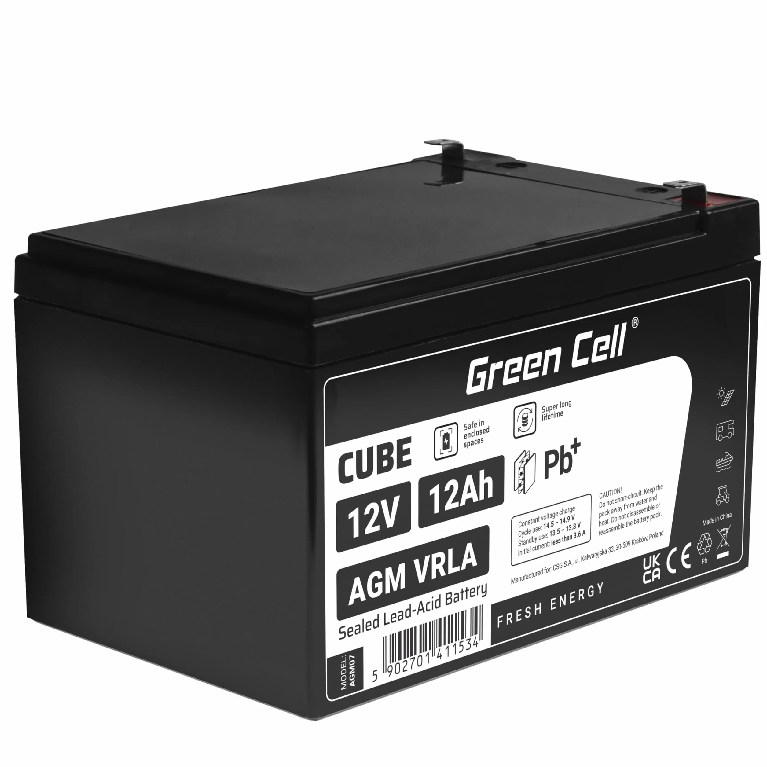 Green Cell® Akumulator zastępczy kompatybilny z APC RBC52 2X 12V 12Ah AGM akumulator włókninowy akumulator ołowiowy bezobsługowy akumulator zasilający Lead-Acid akumulator pasujący do USV UPS APC SmartUPS VS1000 BackUPS 600C 650 BK650M
