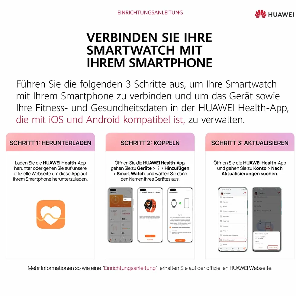 HUAWEI Smartwatch Watch GT 3 42 mm, długi czas pracy baterii, monitorowanie SpO2, dokładny monitoring tętna, 100+ trybów treningowych, połączenia Bluetooth, biały