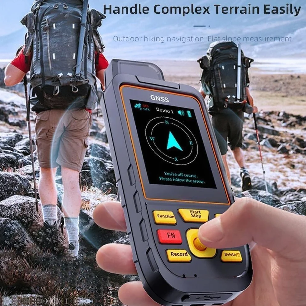 Ręczny lokalizator GPS, miernik lądowy GPS o wysokiej dokładności, z kolorowym ekranem 9 cm, pomiar w czasie rzeczywistym, IP6, pyłoszczelny, do eksploracji w terenie, żołnierzy Gauss, wędkarstwa