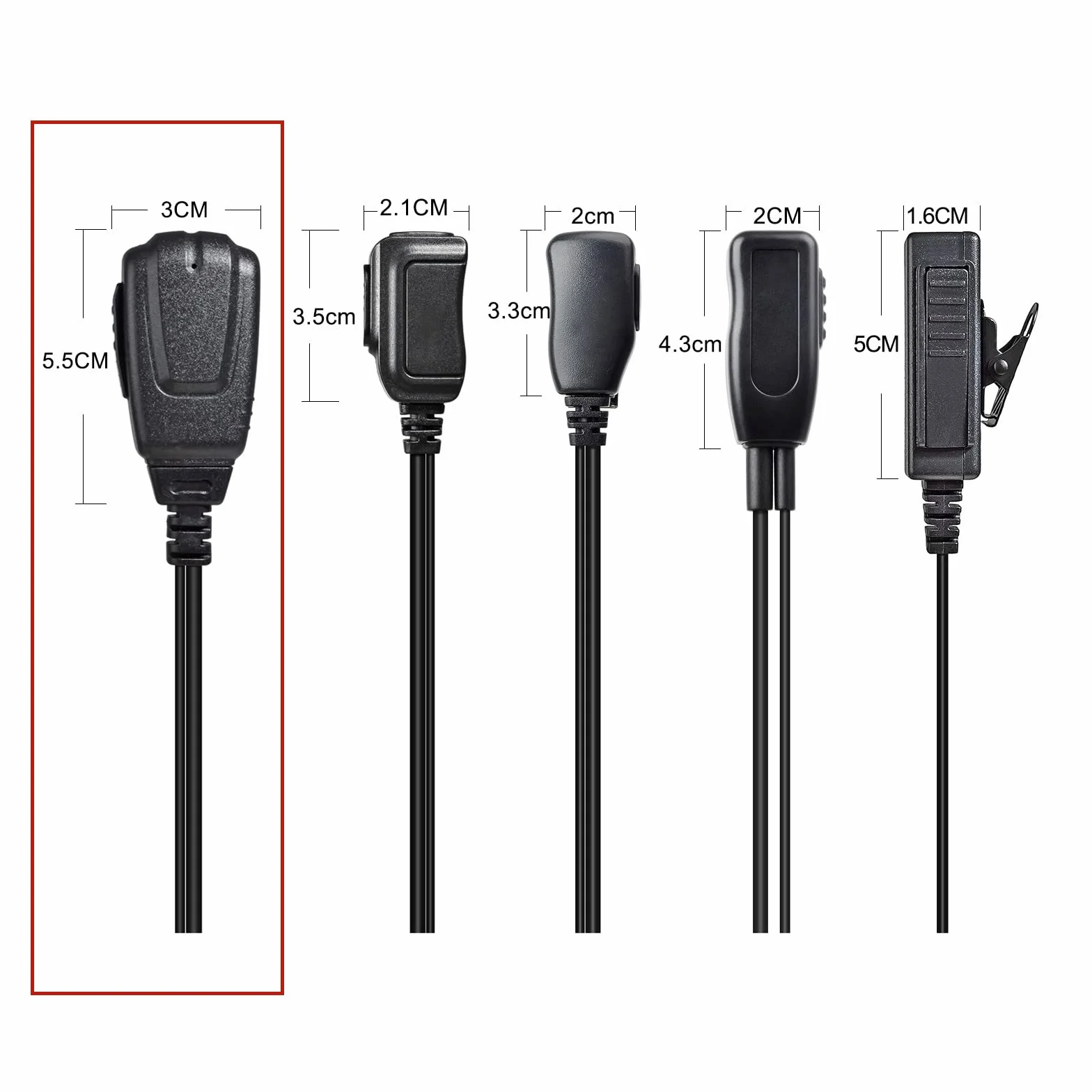 Zestaw słuchawkowy radiowy kompatybilny z Retevis Baofeng UV5R Kenwood TK250 Walkie Talkie Headset z PTT i mikrofonem (czarny G, 10 sztuk)