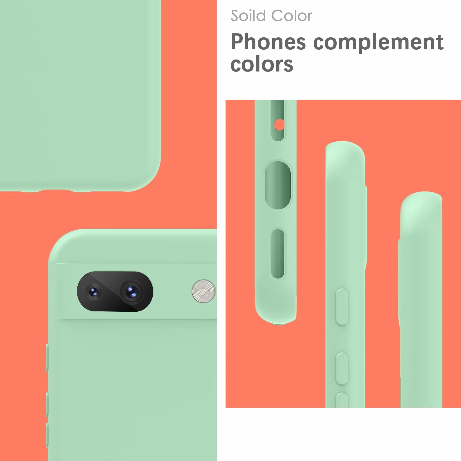 YATWIN Etui do Google Pixel 8A, Miękkie Silikonowe Pokrowce, Ultracienki Design, Ochrona 360°, Jasny Cyjan