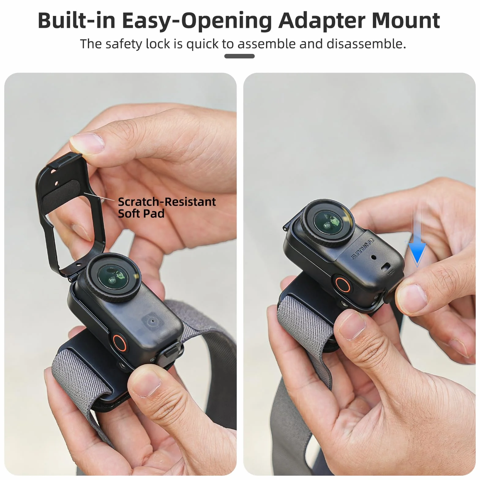 Opaska na głowę do DJI Osmo Nano, pionowa/pozioma opaska na głowę z obrotowym, regulowanym elastycznym paskiem mocującym do akcesoriów DJI Osmo Nano
