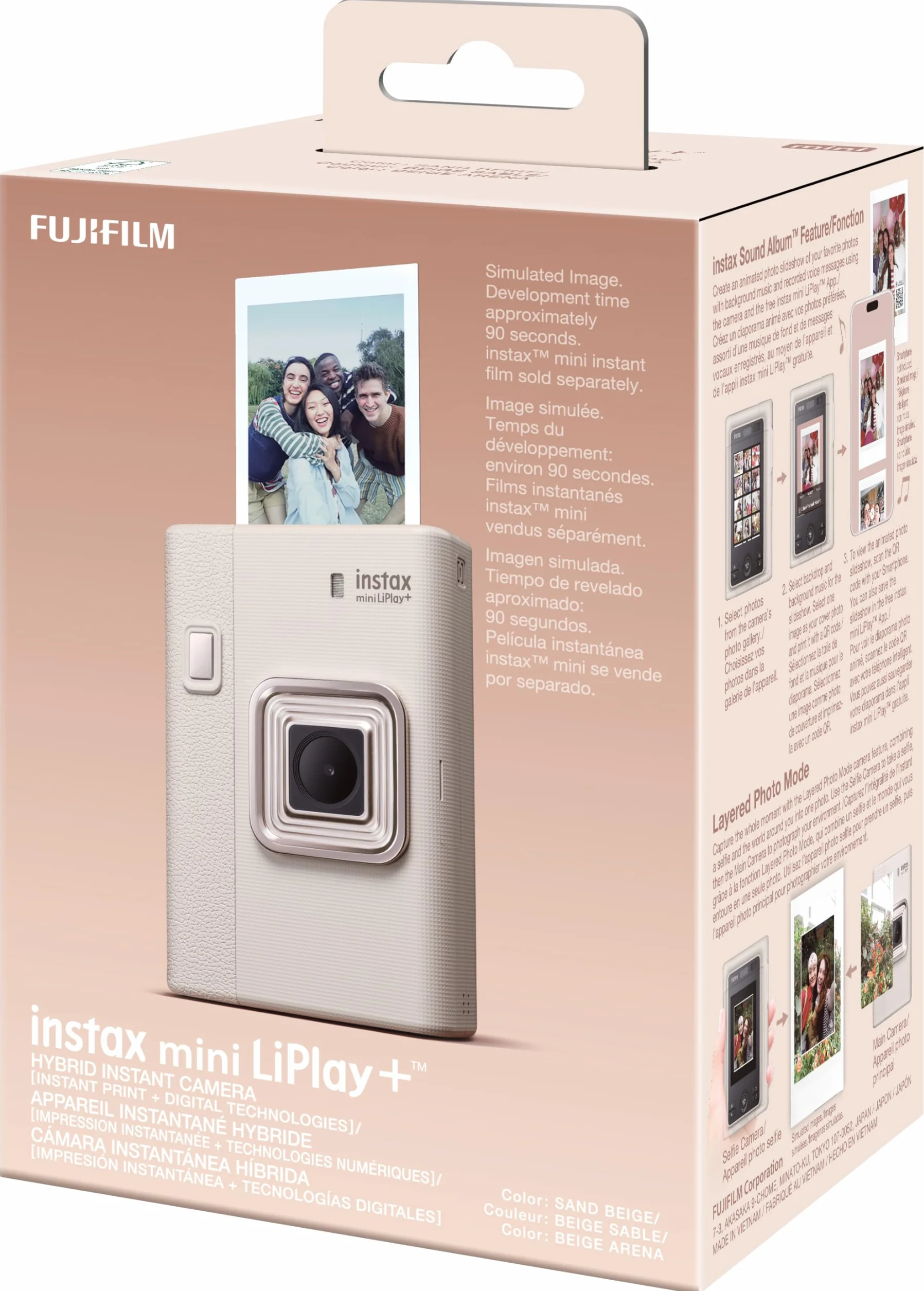 instax Mini Liplay+ Hybrydowy Cyfrowy Aparat Fotograficzny z Natychmiastowym Wywoływaniem Zdjęć i Drukarką Fotograficzną, z Tylnym Ekranem LCD o Wymiarach 6 x 4 cm, Funkcją Nagrywania Dźwięku