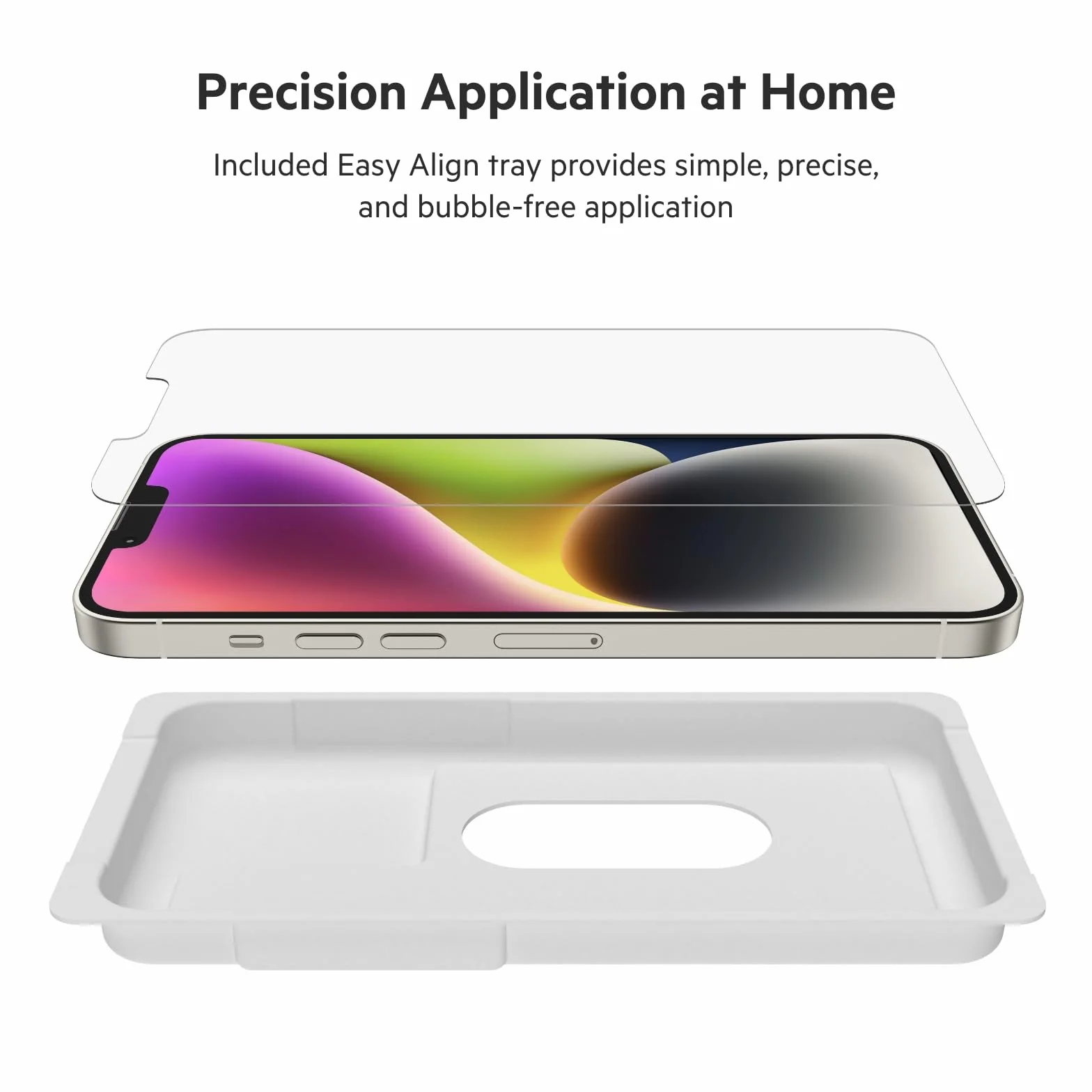 Belkin iPhone 13 Pro Max folia ochronna na ekran UltraGlass, antybakteryjna, łatwa aplikacja bez pęcherzyków powietrza z dołączoną tacą pomocniczą