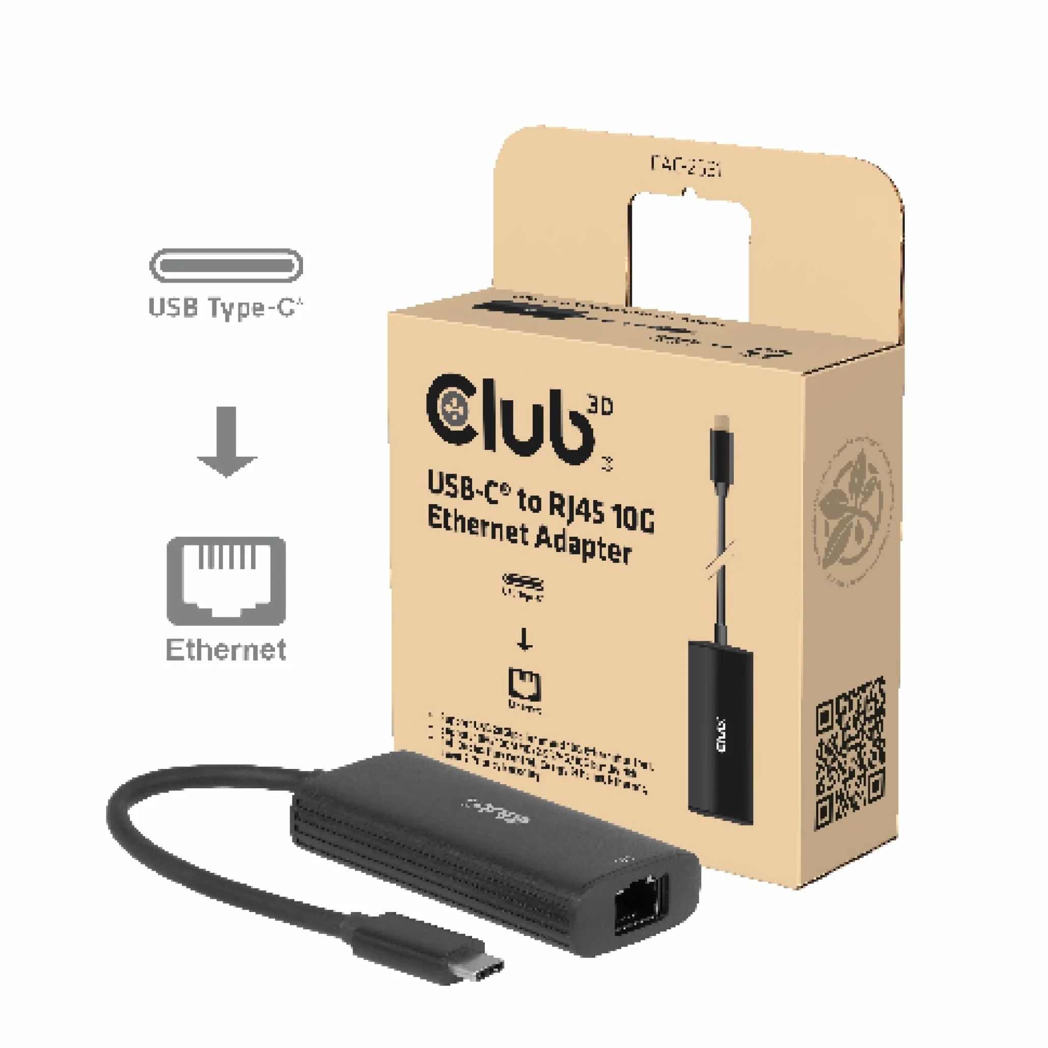 Club3D CAC-2531 USB-C® do RJ45 10G adapter Ethernet