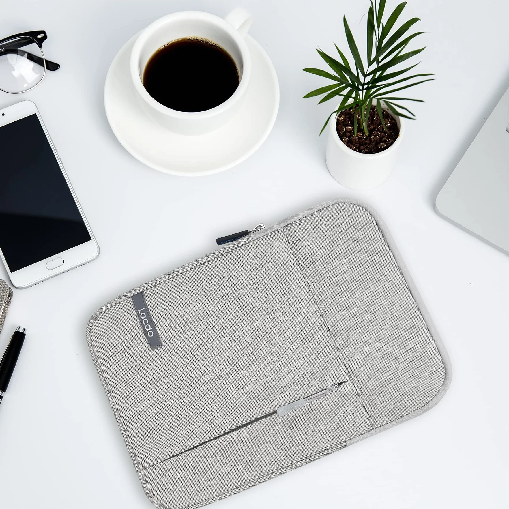Lacdo Torba na tablet Pokrowiec ochronny iPad Mini 7 A17 Pro Lenovo Tab M8 Samsung Galaxy Tab A7 Lite 8.7" Hydroizolacji Szary