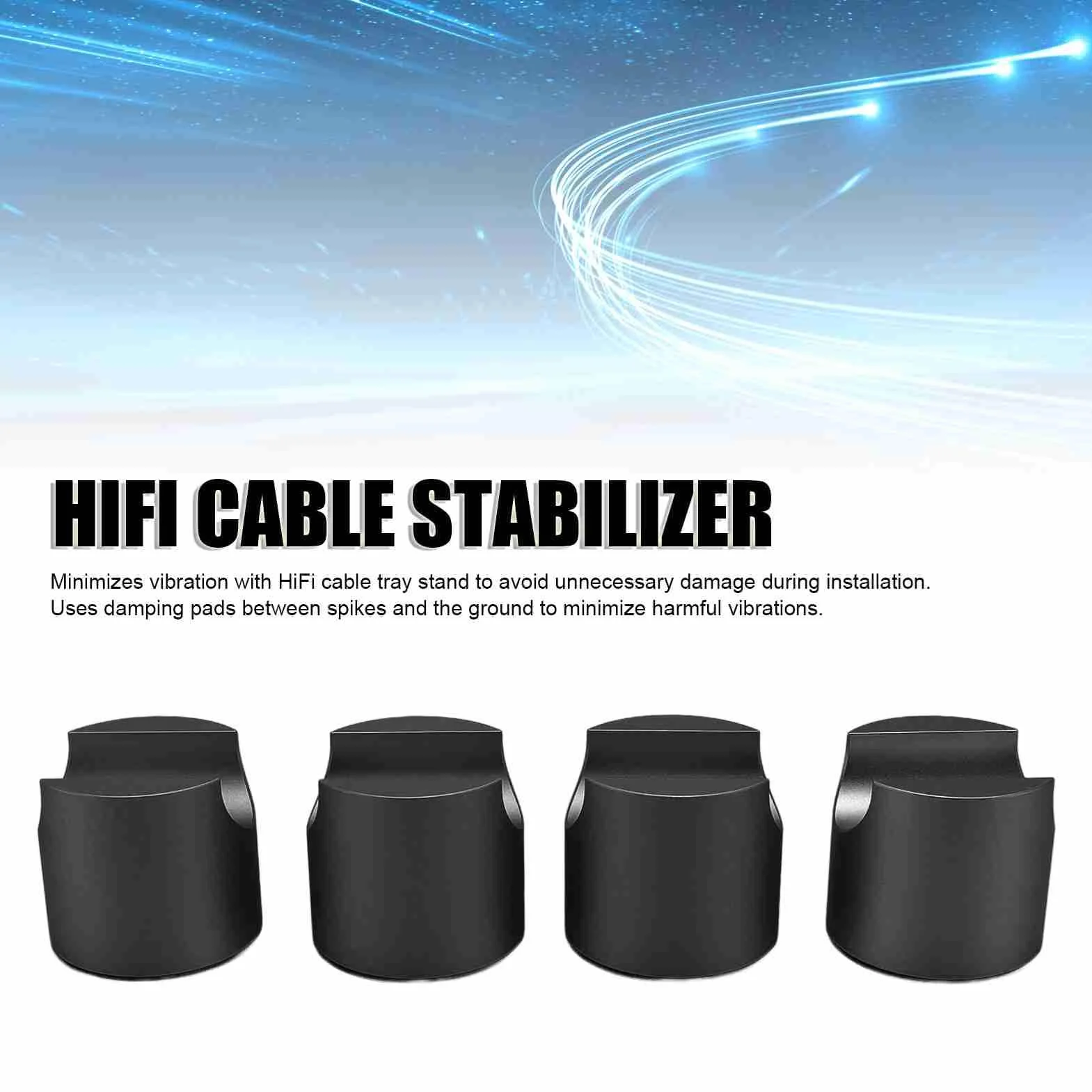 Generic Kabel Głośnikowy Mocy Podstawka Stabilizator Kabla HiFi Wielofunkcyjny Uchwyt na Kabel Pin do Konfiguracji Dźwięku Przestrzennego, Kina Domowego, Amplitunerów AV i Instrumentów 4 szt. (BLACK)