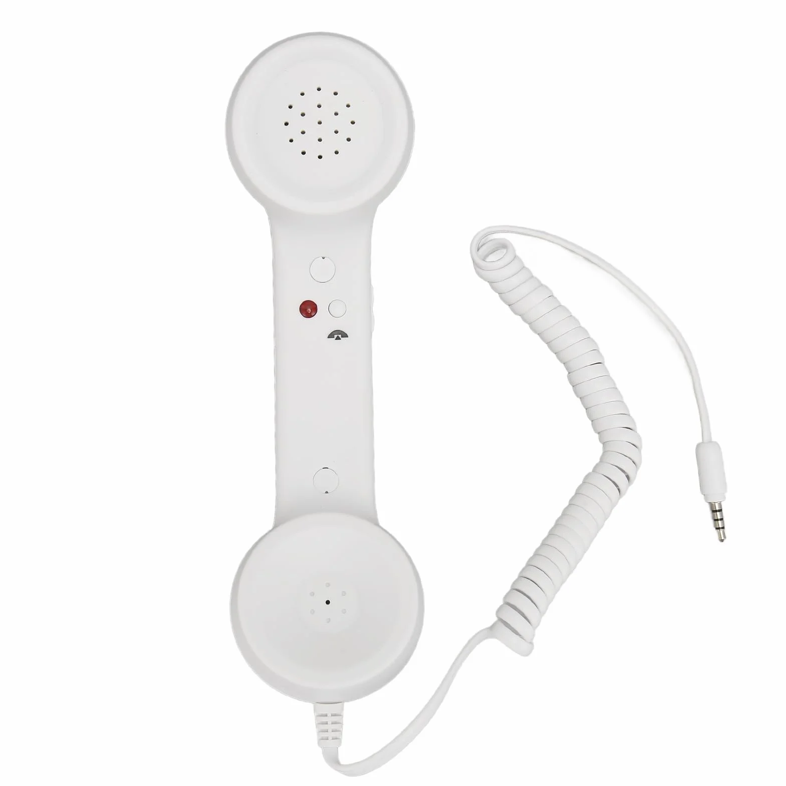 Słuchawka Telefoniczna Retro 3,5 Mm, Odporny na Promieniowanie Przewodowy Odbiornik Telefonu Komórkowego Mikrofon do Wszystkich Smartfonów i Komputerów z Gniazdem 3,5 Mm (WHITE)
