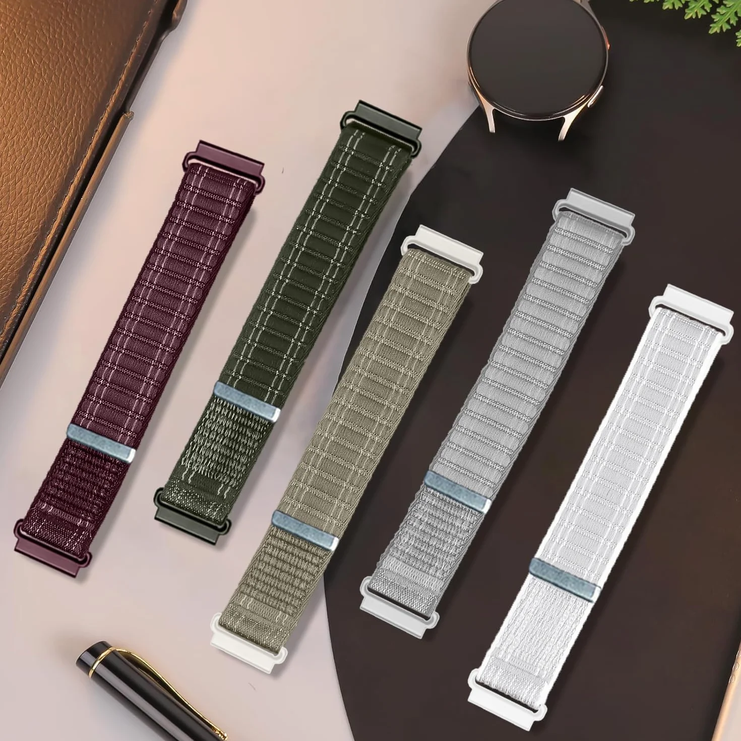 18mm Nylon pasek Dotyczy Garmin Venu 4 41mm/Venu 2S/3S/Vivoactive 4S/Vivomove 3S Sport pasek,kompatybilny Fossil Ladies Gen 6/5E/4/3 kobiety mężczyźni