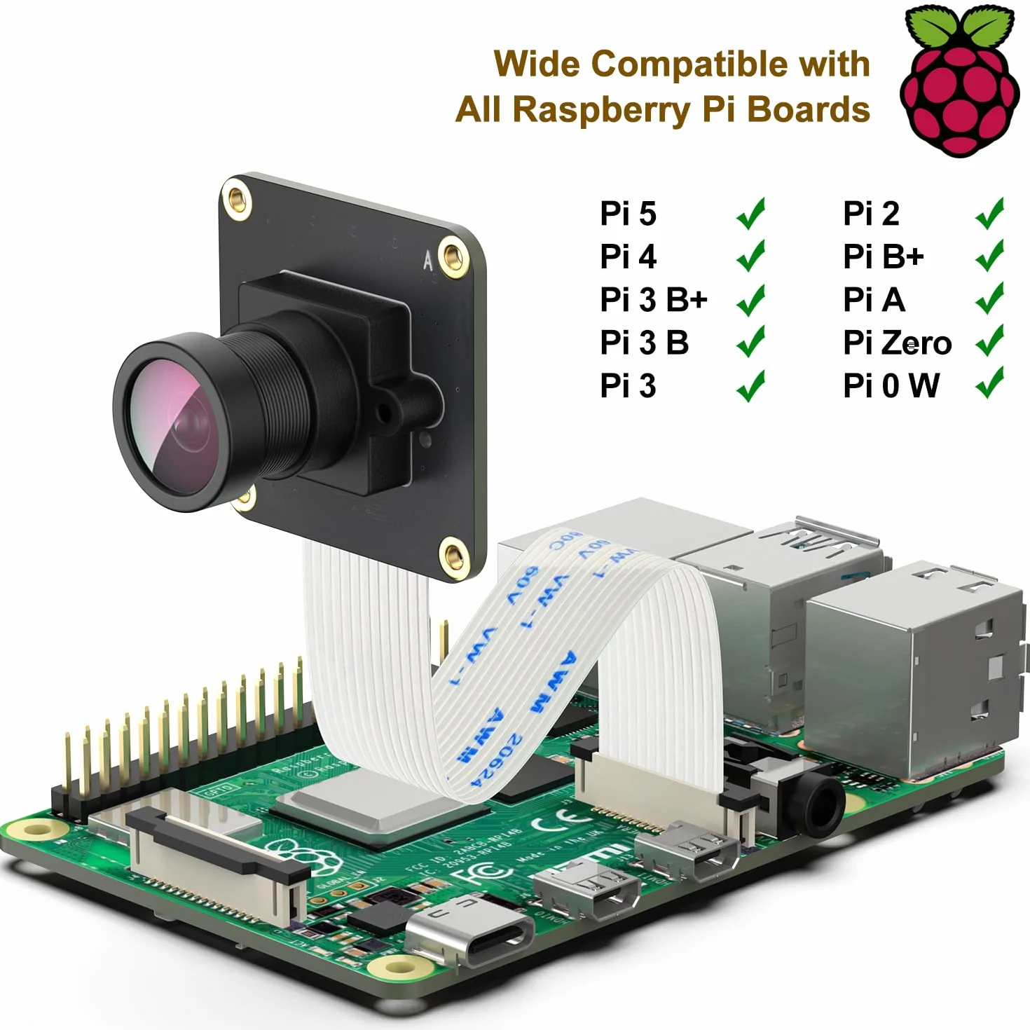 innomaker OV9281 kamera do 309fps, zewnętrzny wyzwalacz, tryb monochromatyczny, globalny czujnik migawki 1 Mpiksel, filtr IR M12, bez IR, Len FOV90 do Raspberry Pi 4B 3B 3B 3B 3A+ CM3+ CM3 Pi Zero