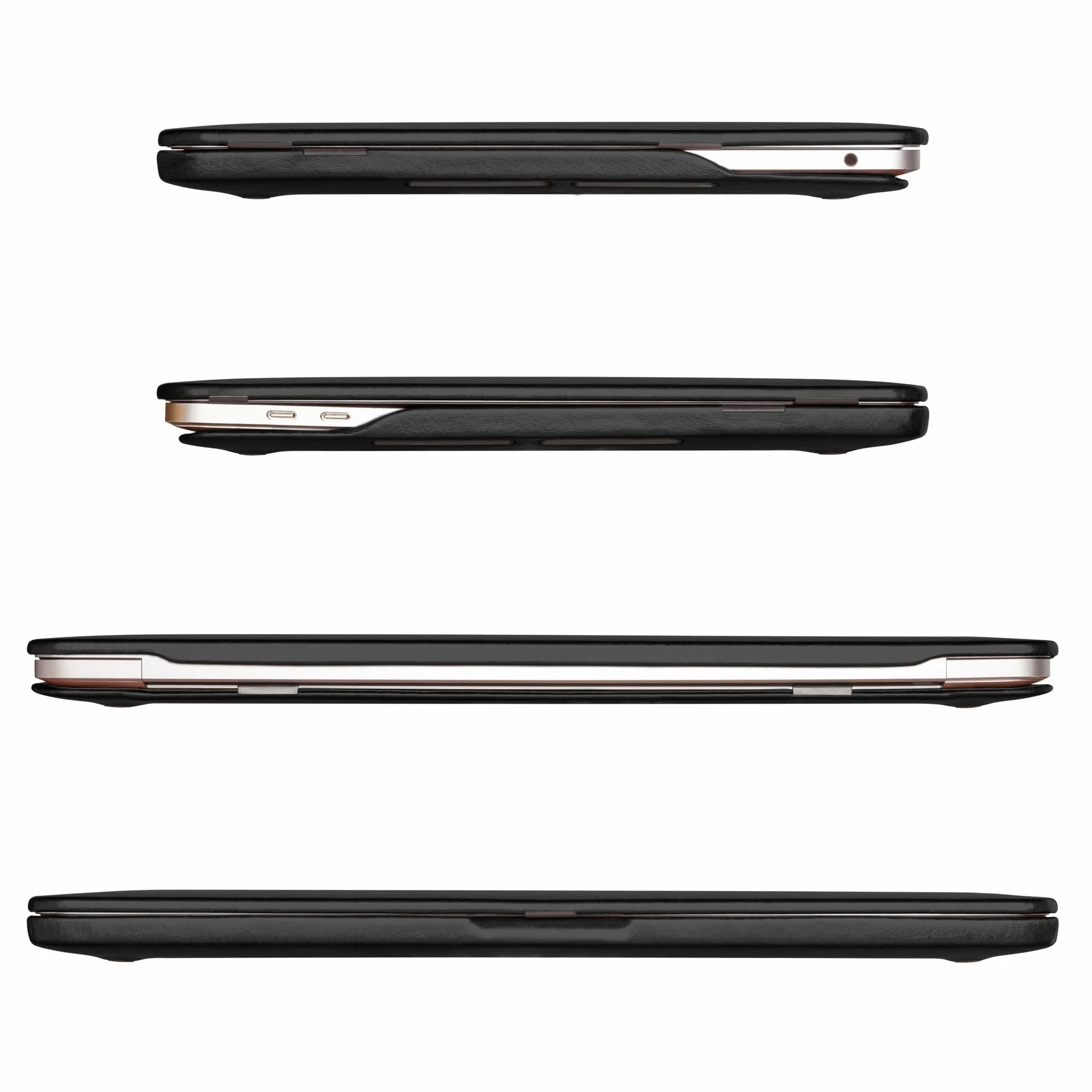 Dreem Euclid etui na MacBook Air - 15-calowe twarde etui ochronne na laptopa MacBook Air 2023, luksusowa skóra wegańska, górna i dolna obudowa dla dodatkowej ochrony - czarne