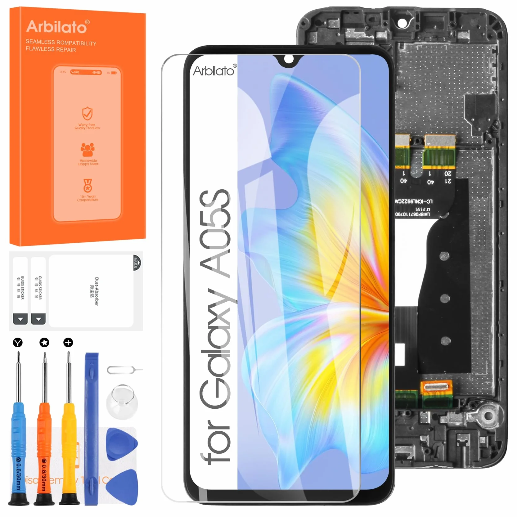 Ekran do Samsung Galaxy A05S LCD, do Samsung Galaxy A05S ekran LCD Digitizer A057 montaż dotykowy SM-A057F SM-A057M SM-A057G (czarny z ramą)