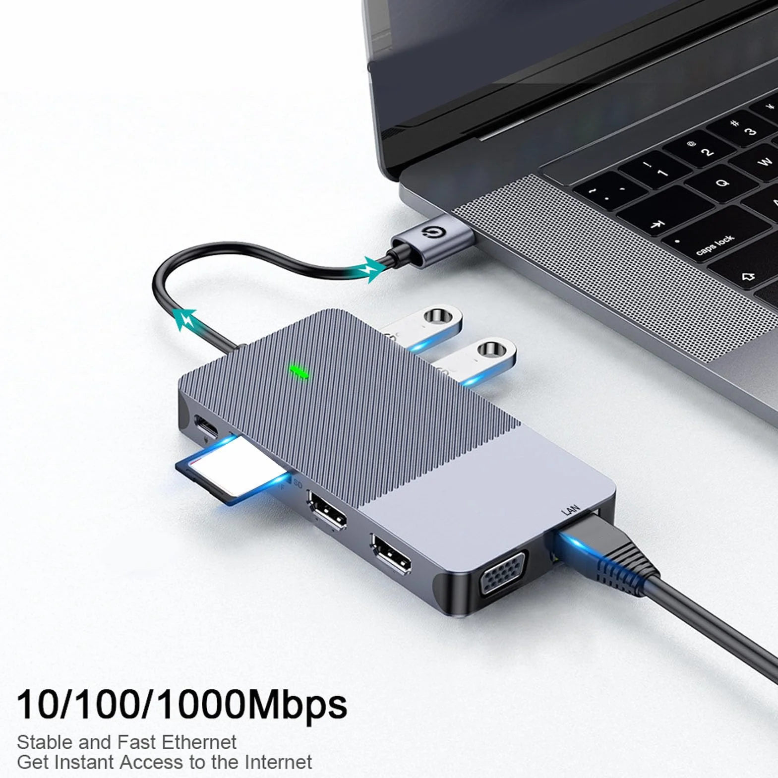 Generic Stacja Dokująca USB 3.0 z obudową ze Stopu Aluminium Wyświetlacz z 3 Ekranami dla Profesjonalistów Pracujących w Domu i Graczy