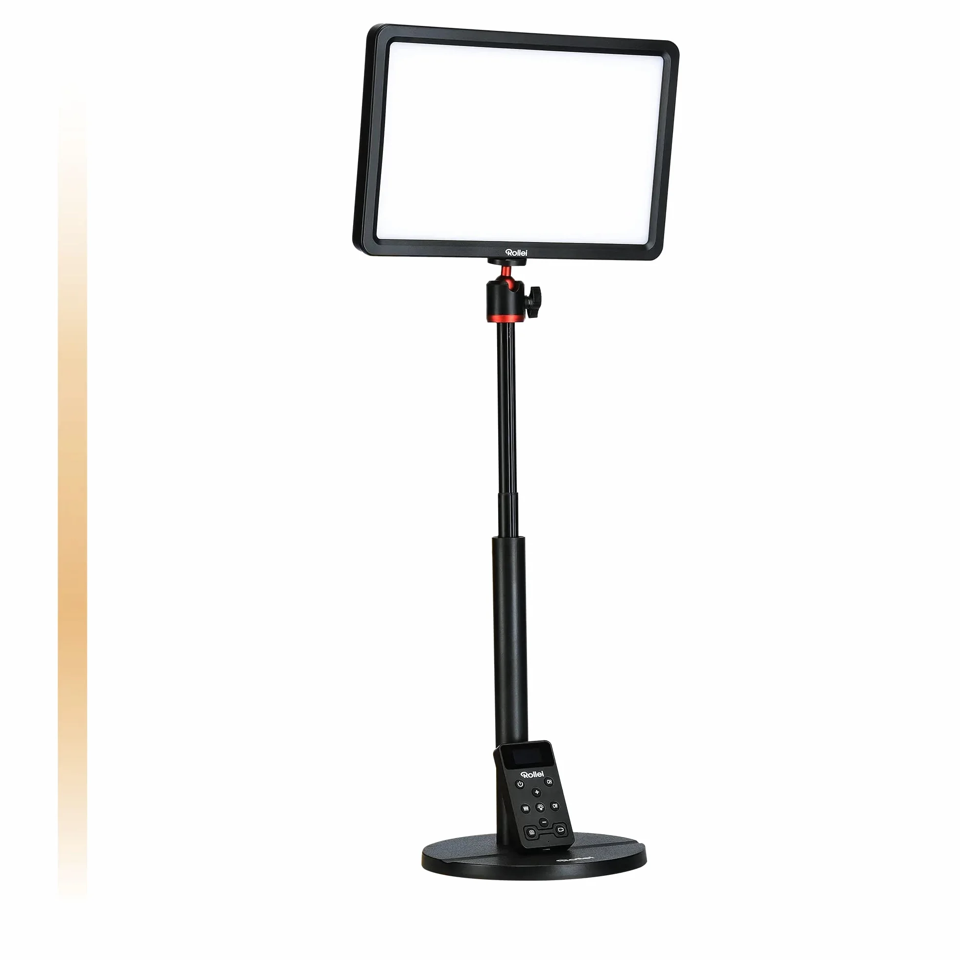 Rollei Lumis Key Light Pro, światło wideo, światło strumieniowe CRI 90+ 2500-9000K, z panelem LED i pilotem Bluetooth, do zdjęć, wideokonferencji TikTok Live Stream, światła, fotografia