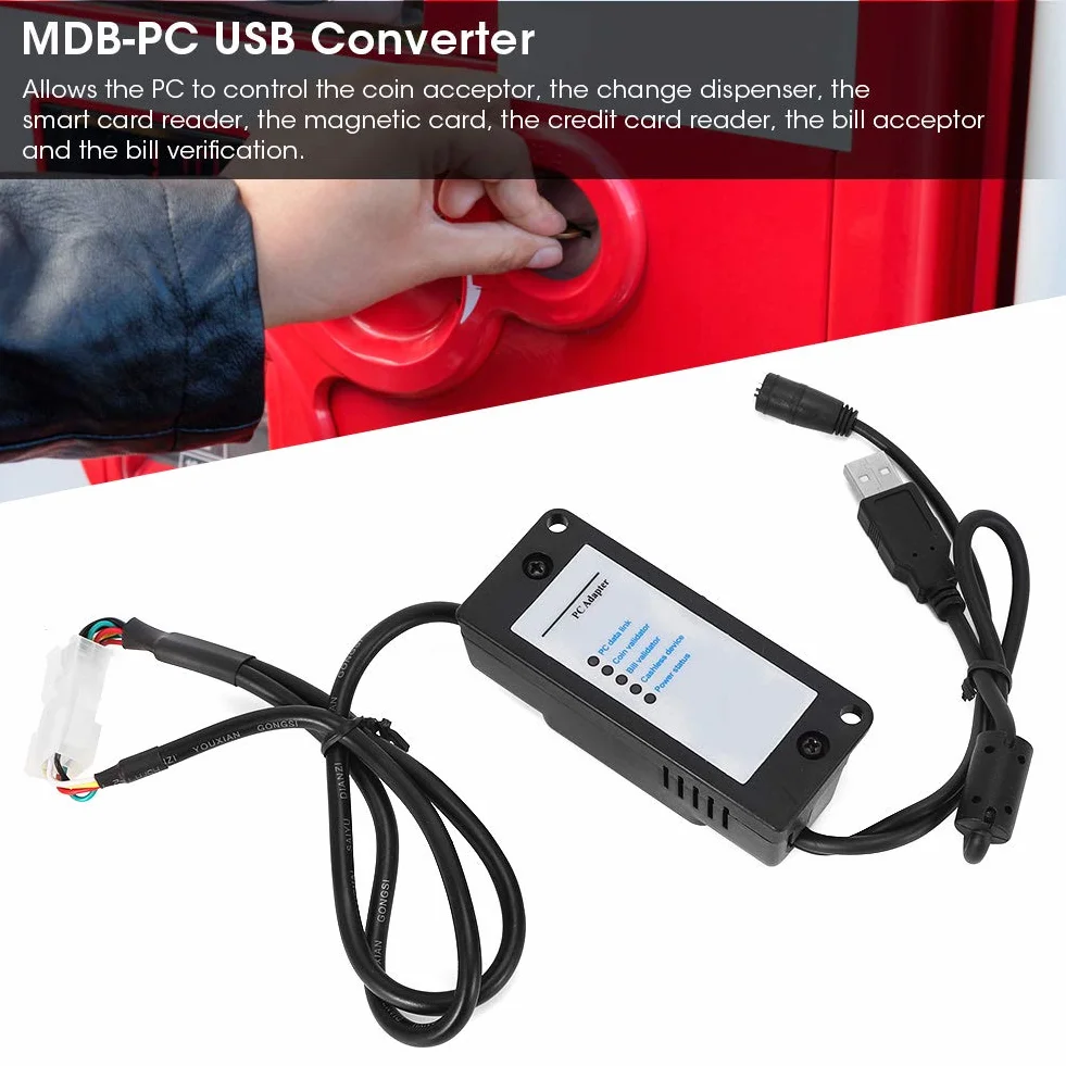 KANASI Konwerter MDB na PC USB Interfejs, akceptor banknotów Adapter RS232 do urządzenia płatniczego w automatach sprzedających