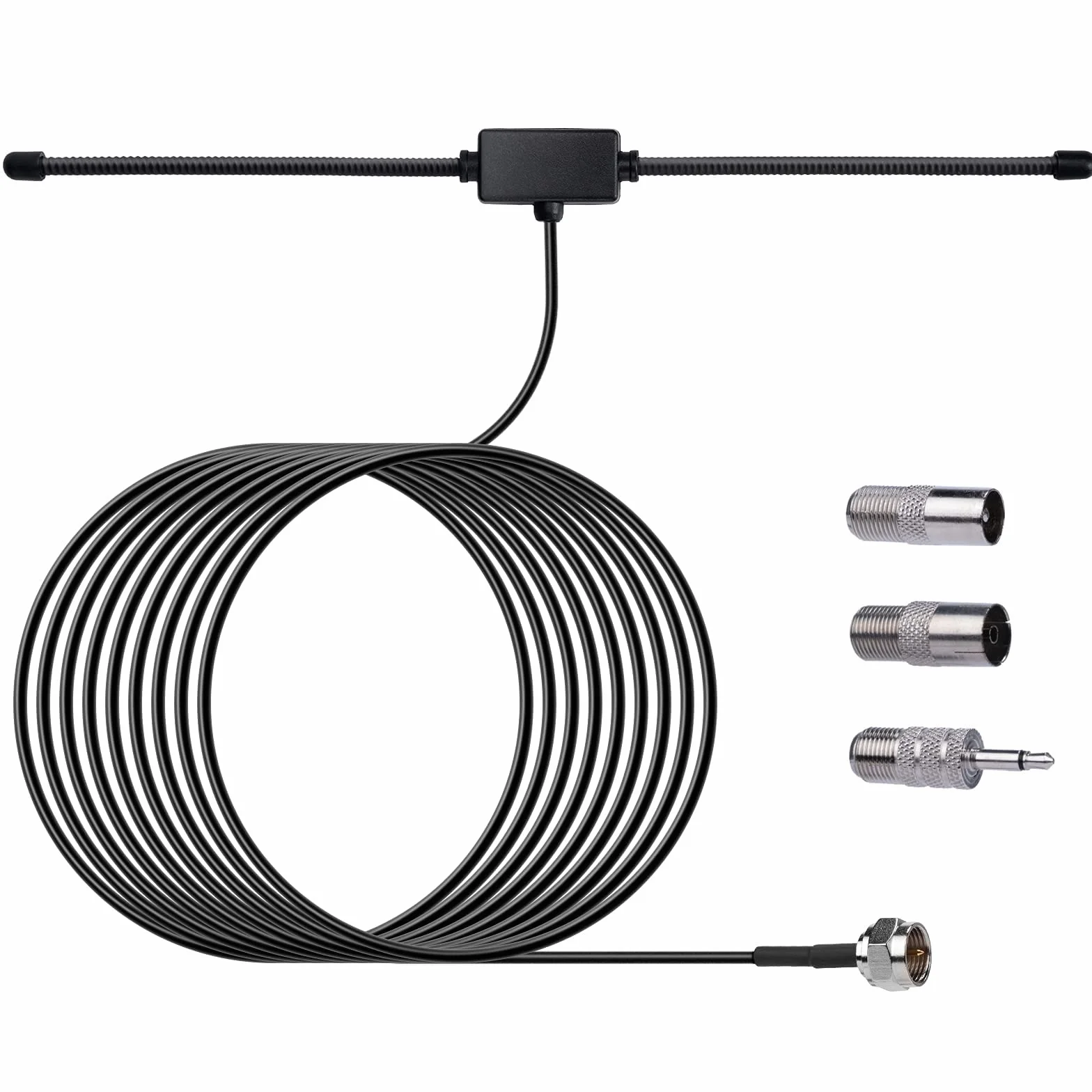 Antena radiowa FM, 75 omów, antena dipolowa, ze złączem typu F, przedłużacz 3 m, do systemu muzycznego, domowego odbiornika stereo, kina domowego, AV, audio, Vedio