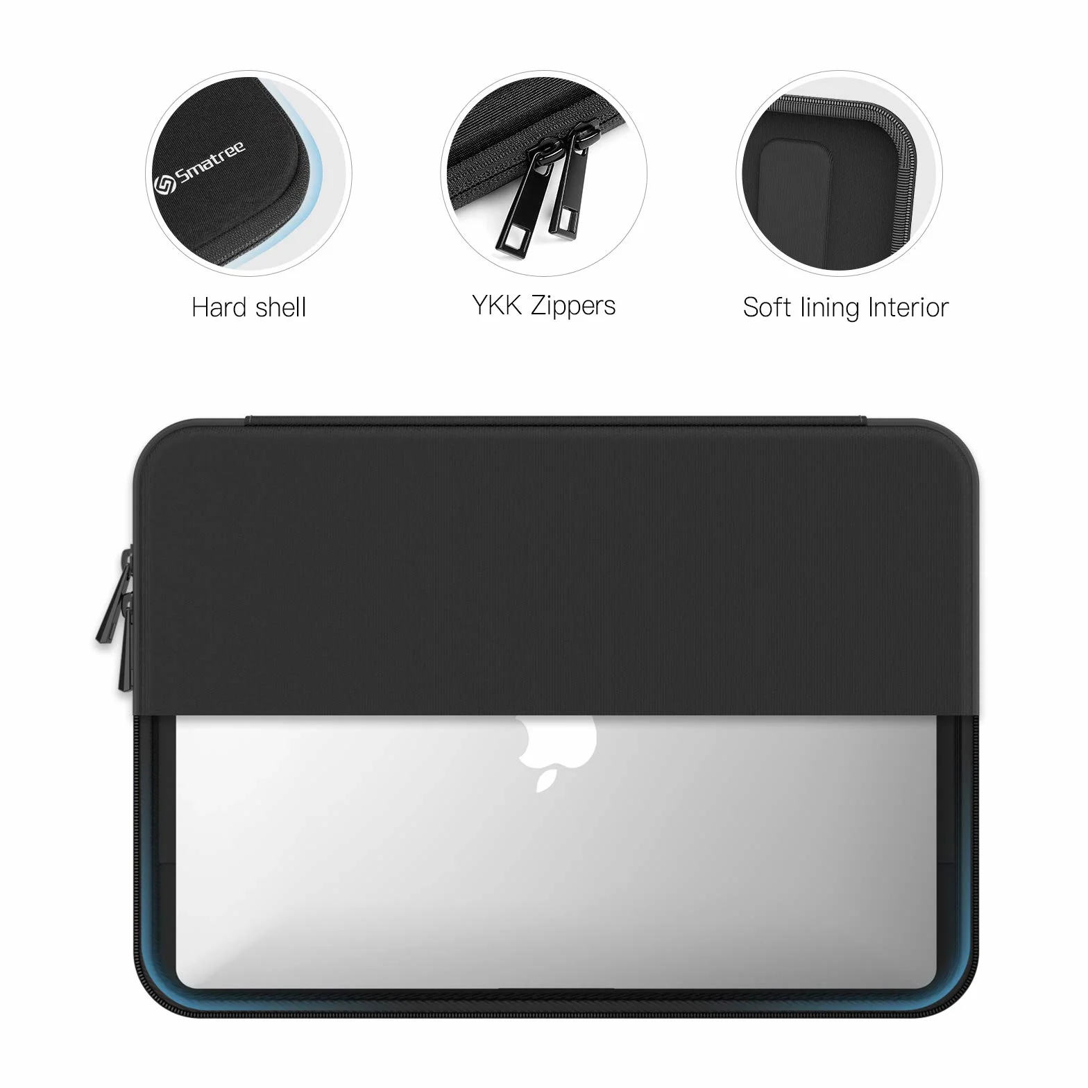 Smatree Macbook Pro 40.6 cm etui twarda obudowa, pokrowiec ochronny na laptopa kompatybilny z 40.6 cm Macbook Pro 2021 2019/39.6 cm Razer Blade 15/ HP 15s/ Dell XPS 15 9500, czarny