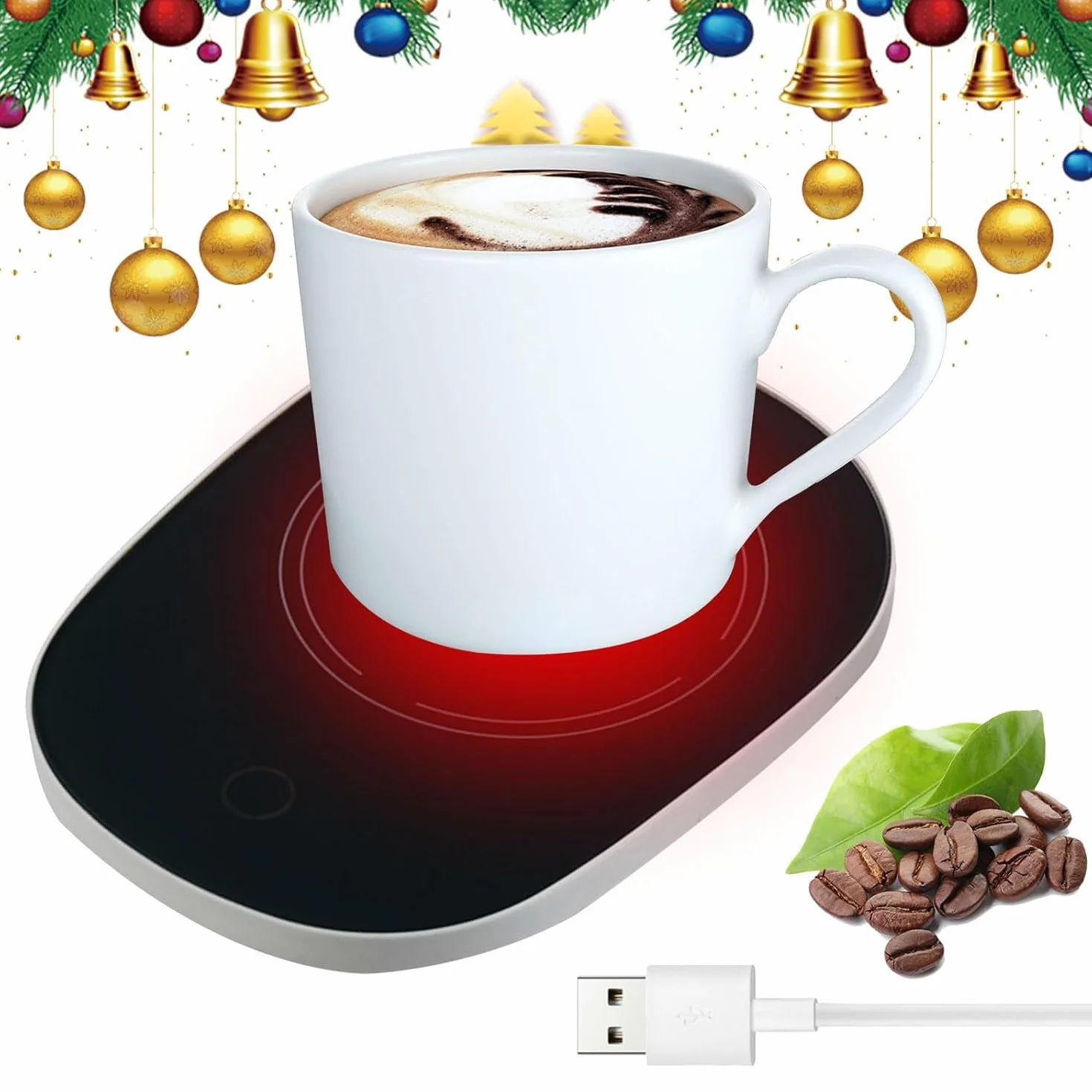 Podgrzewacz do kubków do kawy, podgrzewacz do kubków USB, elektryczny podgrzewacz do kubków, podgrzewacz do kawy, podgrzewacz do kawy, podgrzewacz do kawy, mleka, idealny na sezon zimowy, czarny