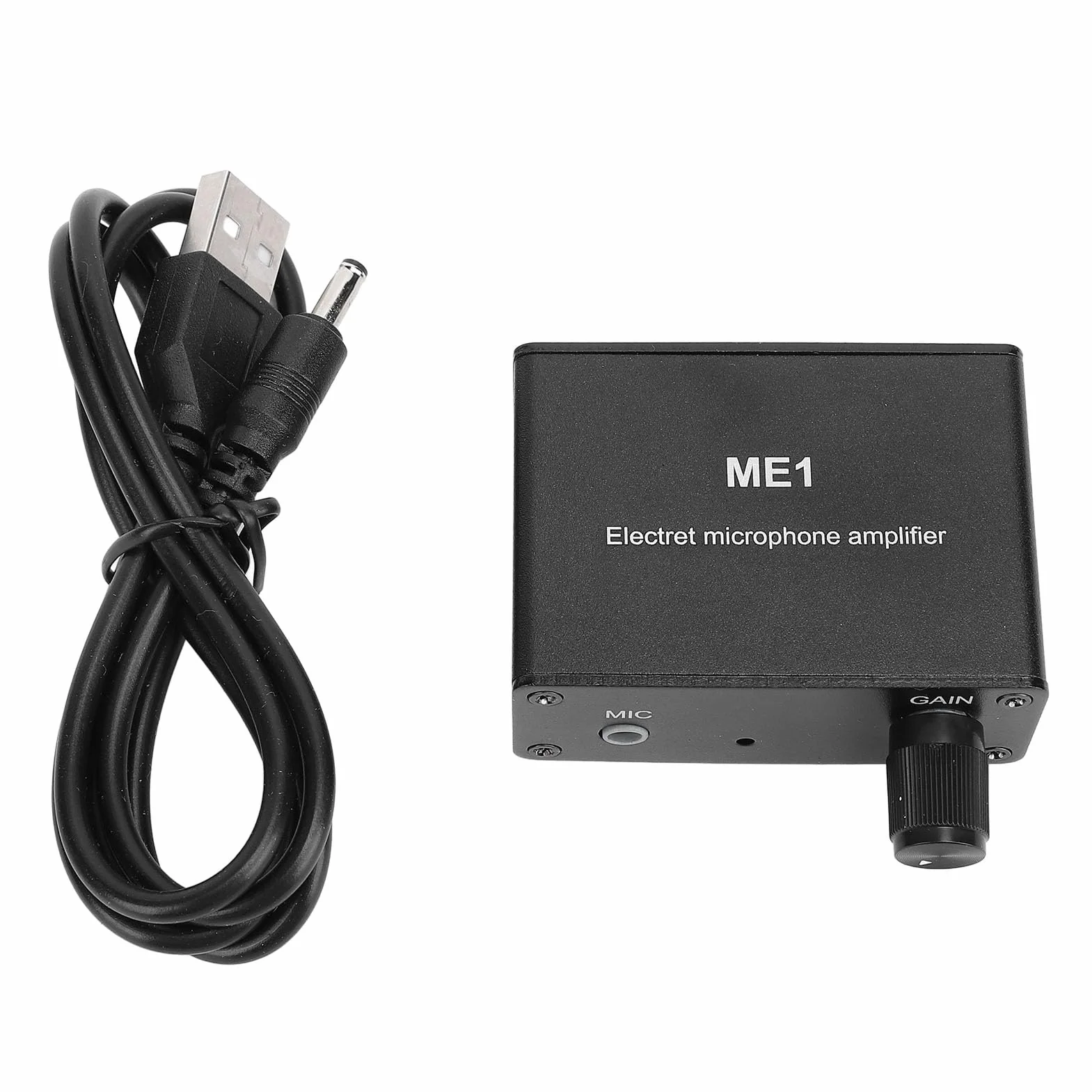 Wzmacniacz Mikrofonowy, Regulowane Wzmocnienie 0-20 DB, Wzmacniacz Mikrofonu Pojemnościowego z baterią 150 MAh do szkoleń i Prezentacji