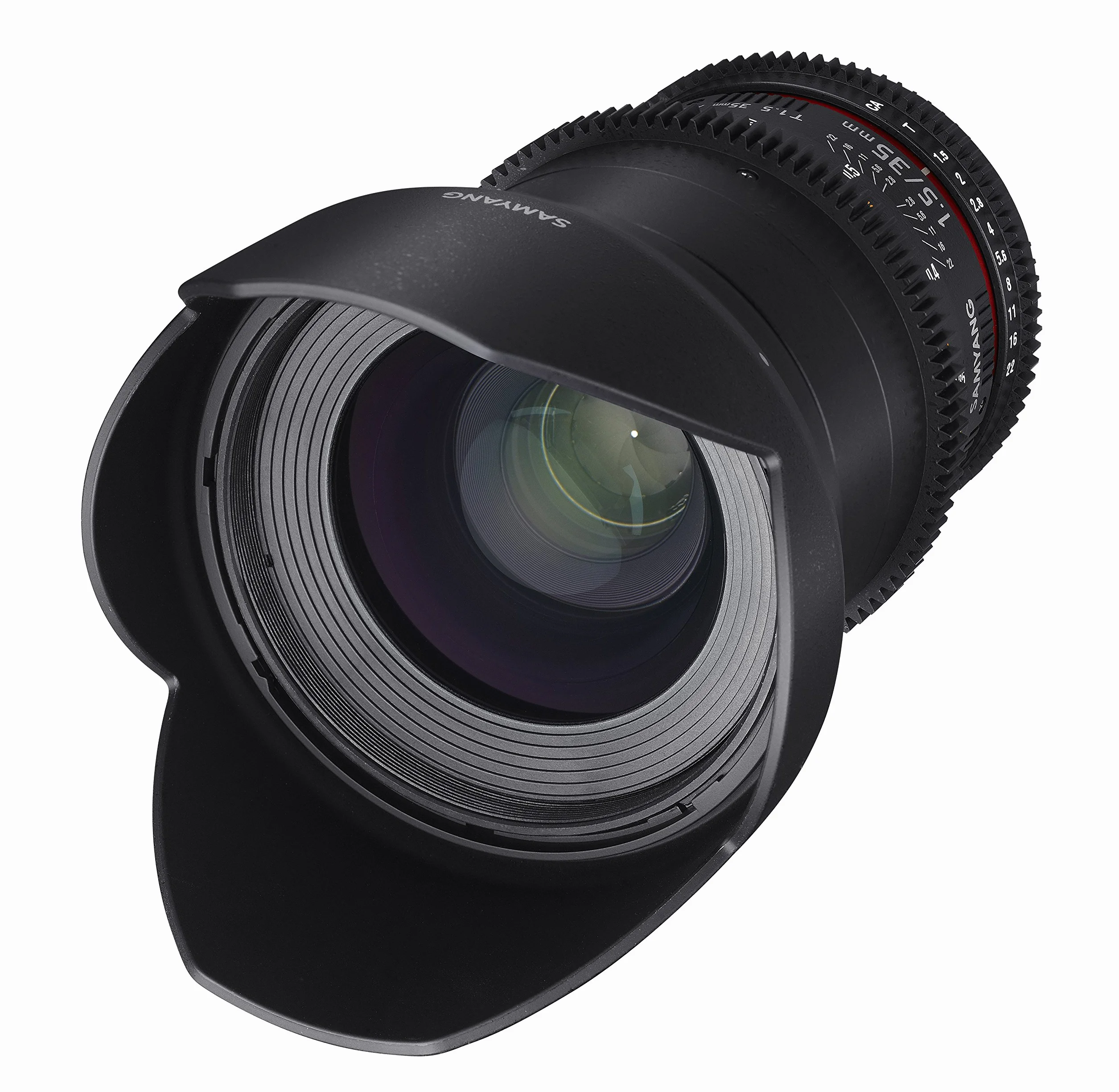 SAMYANG 7809 35/1,5 obiektyw wideo DSLR II Nikon F, ręczna regulacja ostrości, obiektyw wideo 0,8 koła zębatego, obiektyw szerokokątny, czarny
