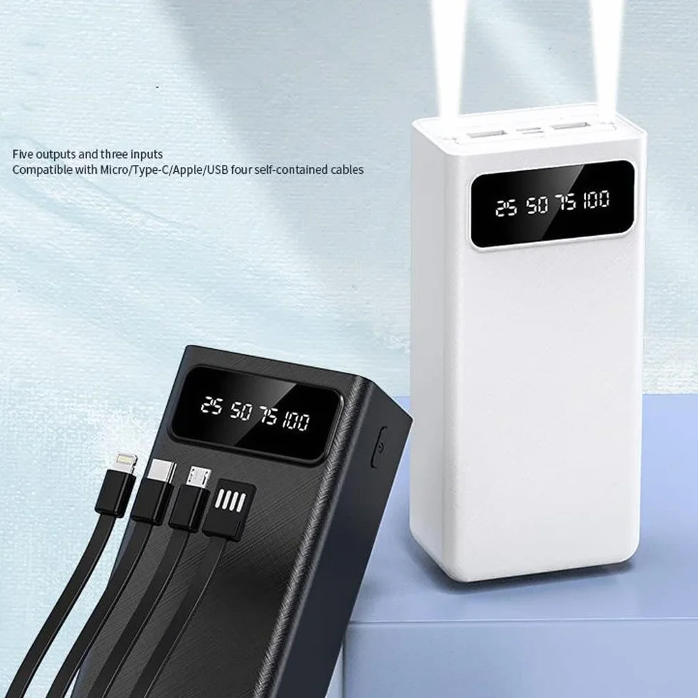 JJJ Samodzielny powerbank o super dużej pojemności 30 000 mAh przenośny przenośny kreatywny zasilacz Power Bank (Kolor: czarny, Rozmiar: 10 000 mAh)