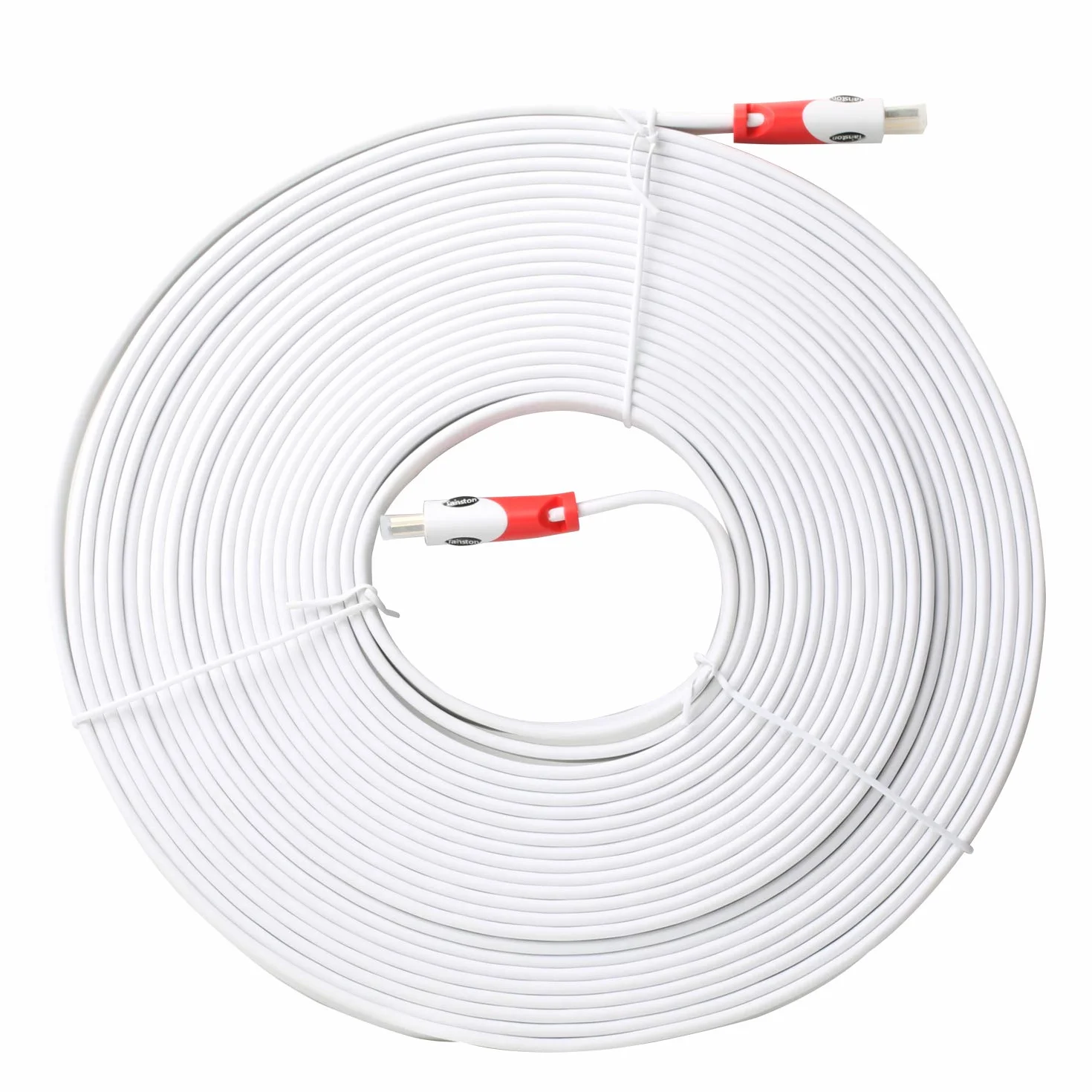 Płaski kabel HDMI o wysokiej prędkości (30 stóp) obsługuje 4K 2160P, 3D, 1080P, kanał zwrotny audio