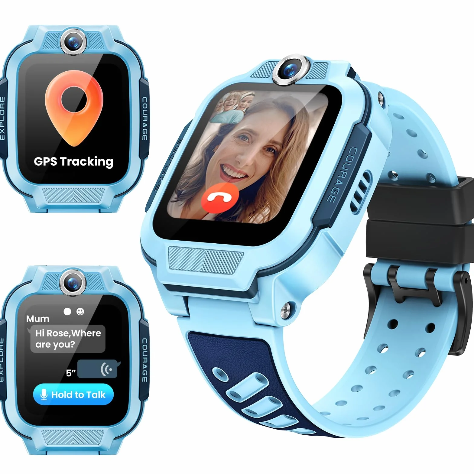 imoo Z3 4G Zegarek inteligentny dla Dzieci, GPS rzeczywisty, rozmowy wideo i głosowe, kontrola rodzicielska, ekran 1,5" HD, 8GB, IP68 wodoodporny, tryb szkolny, SOS, kolor niebieski
