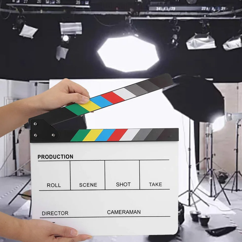 Profesjonalni Reżyserzy Filmowi Clapboard, Akrylowa Scena Reżyserska Clapperboard Reżyserzy Filmów Akrylowych Clapboard Film Telewizyjny Akcja Board Film Cut Rekwizyt z Piórem