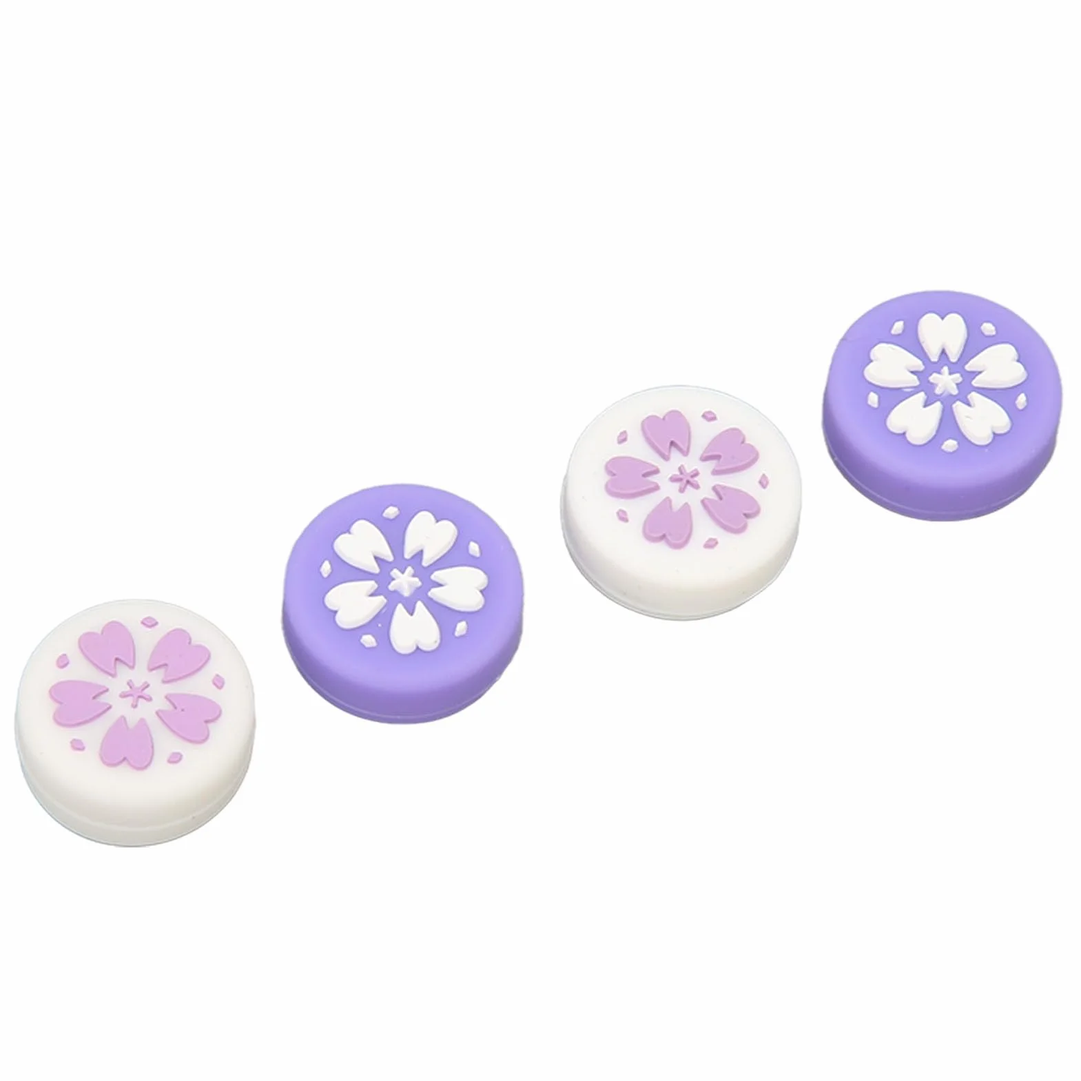 4 szt. Nakładki na Kciuki do Przełącznika do Joysticka Konsoli Switch Lite, śliczny Kwiat Wiśni z Miękkiego Silikonu, Antypoślizgowa Nakładka na Przycisk Joysticka, Uchwyty na