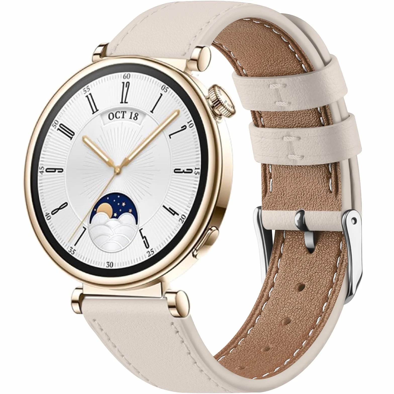 Mugust Pasek do Huawei Watch GT 5/GT 4 41 mm, damski i męski, skórzany pasek do zegarka 18 mm, do Huawei GT4/GT5 41 mm, smartwatch