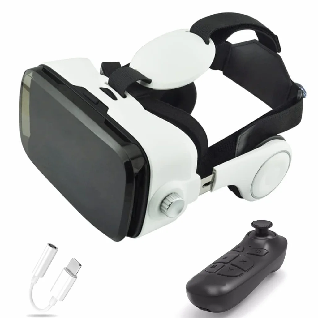 Okulary VR, zestaw słuchawkowy z wirtualnej rzeczywistości, zestawy słuchawkowe VR obsługujące Android i IOS, połączenie Bluetooth do iPhone 13 Pro Max/13 Pro/12/11, do Samsung Galaxy S21, Huawei, Xiaomi