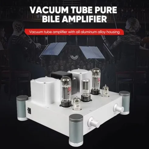 Wzmacniacz lampowy audio, wzmacniacz lampowy stereo HiFi Single Ended, moc audiofilska 10 W*2, obudowa w całości wykonana ze stopu aluminium do głośników i sprzętu audio