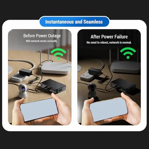 18000 MAh LI Baterie 6 Portów DC5V 9V 12V PoE 15V 24 V USB Typ C 5V Wyjścia Nieprzestrzenne Zasilanie do Routere Mini DC UPS do Tworzenia Kopii Zapasowej do Biura Domowego