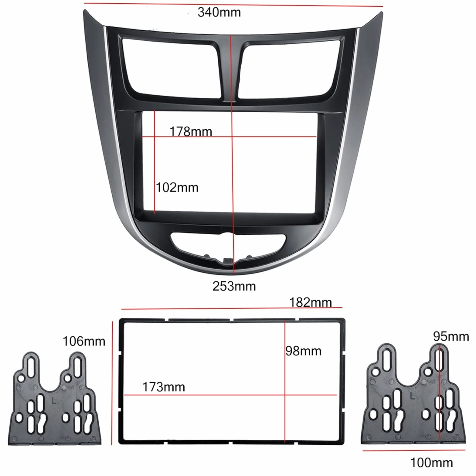 Samochodowe ramki montażowe Fit For Hyundai I25 Accent Solaris Verna | 2 Din Car Audio Radio DVD CD GPS Plate Panel Frame Fascias Replacement