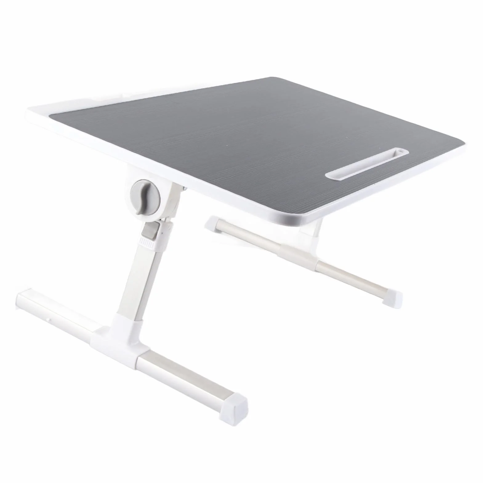 Regulowany, Składany Stolik Nocny na Laptopa ze Stopu Aluminium z Obrotowym Pulpitem, Przenośna Podstawka na Laptopa do Pisania, Pracy, Czytania w Pokoju Wieloosobowym, 23,6 X 15,7 Cala