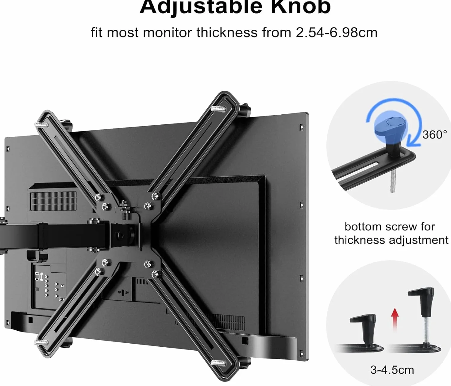 Suptek Adapter inny niż VESA do zestawu wspornika ramienia monitora do ekranów 13-32 cali, VESA 75×75/100×100mm