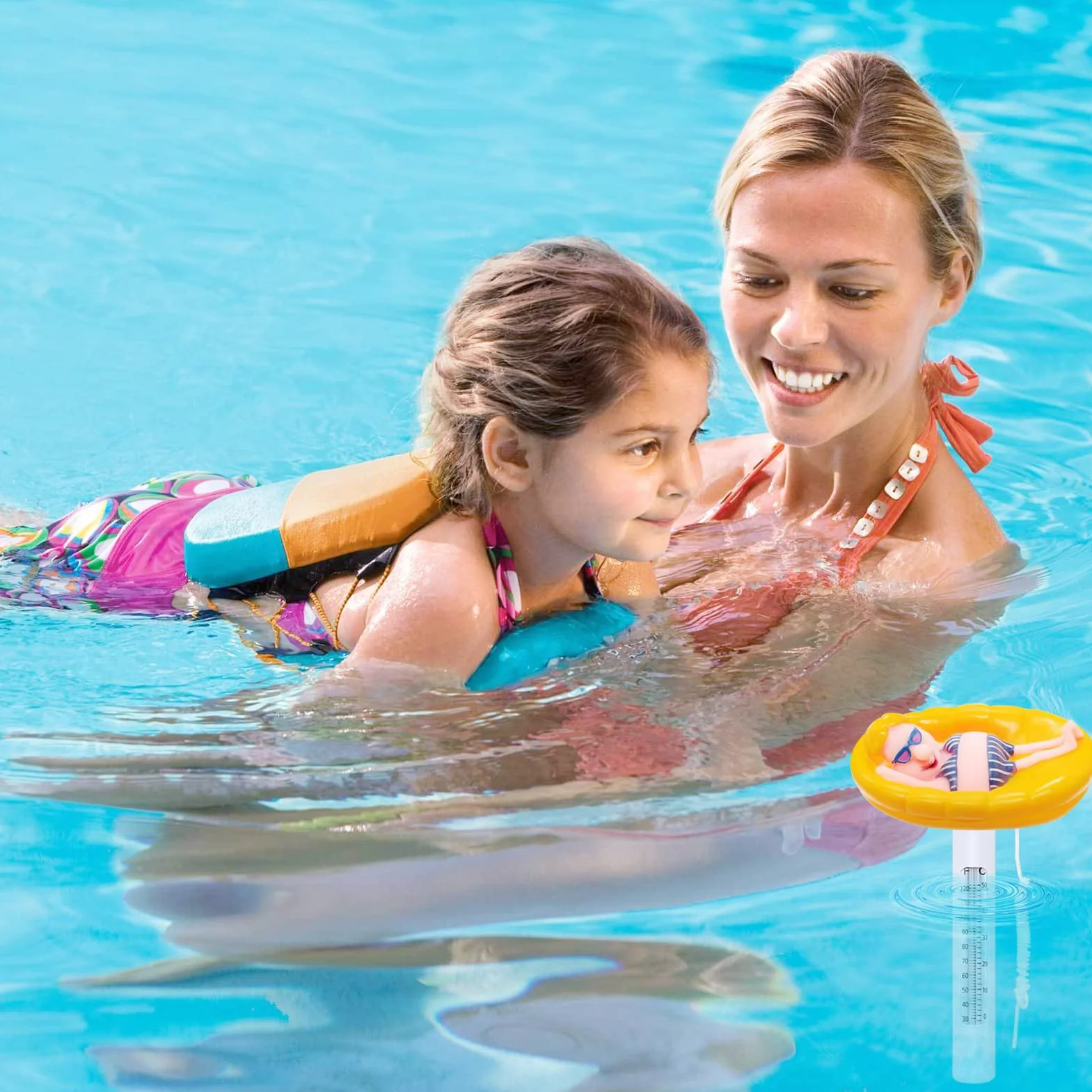 Shinybox Termometr pływający do basenu, Termometr do basenu, Pływający Termometr ze smyczą, Spa Swimming Basen Termometr, Pływający Termometr na Zewnątrz wewnątrz, akwaria, Stawy