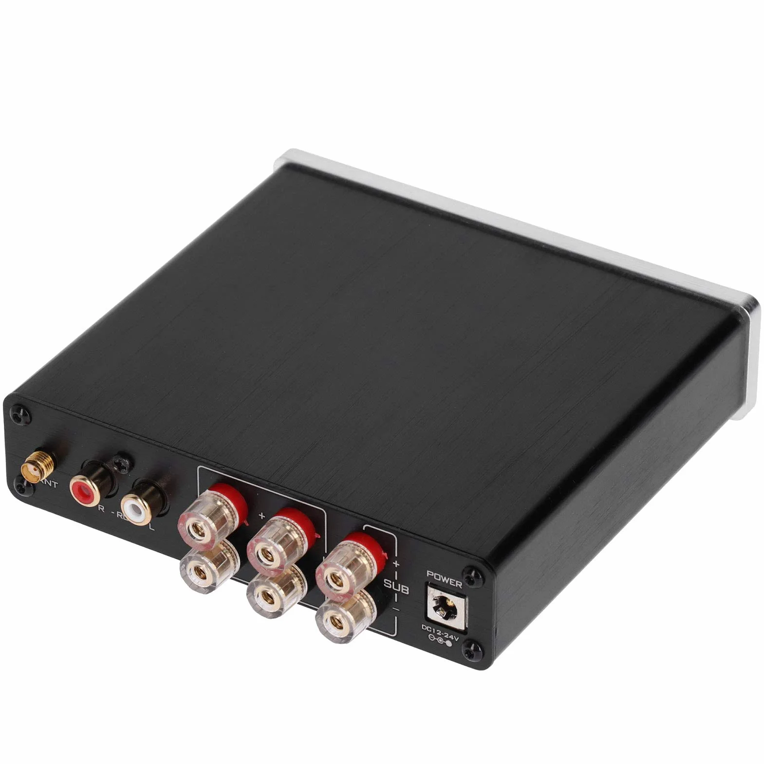 FTVOGUE Wzmacniacz Cyfrowy Wzmacniacz Audio Stereo ze Stopu Aluminium 100 W DC 12 V do 24 V 20 Hz do 20 KHz 4 8 Omów z anteną Domowego Systemu Odtwarzaczy Muzycznych
