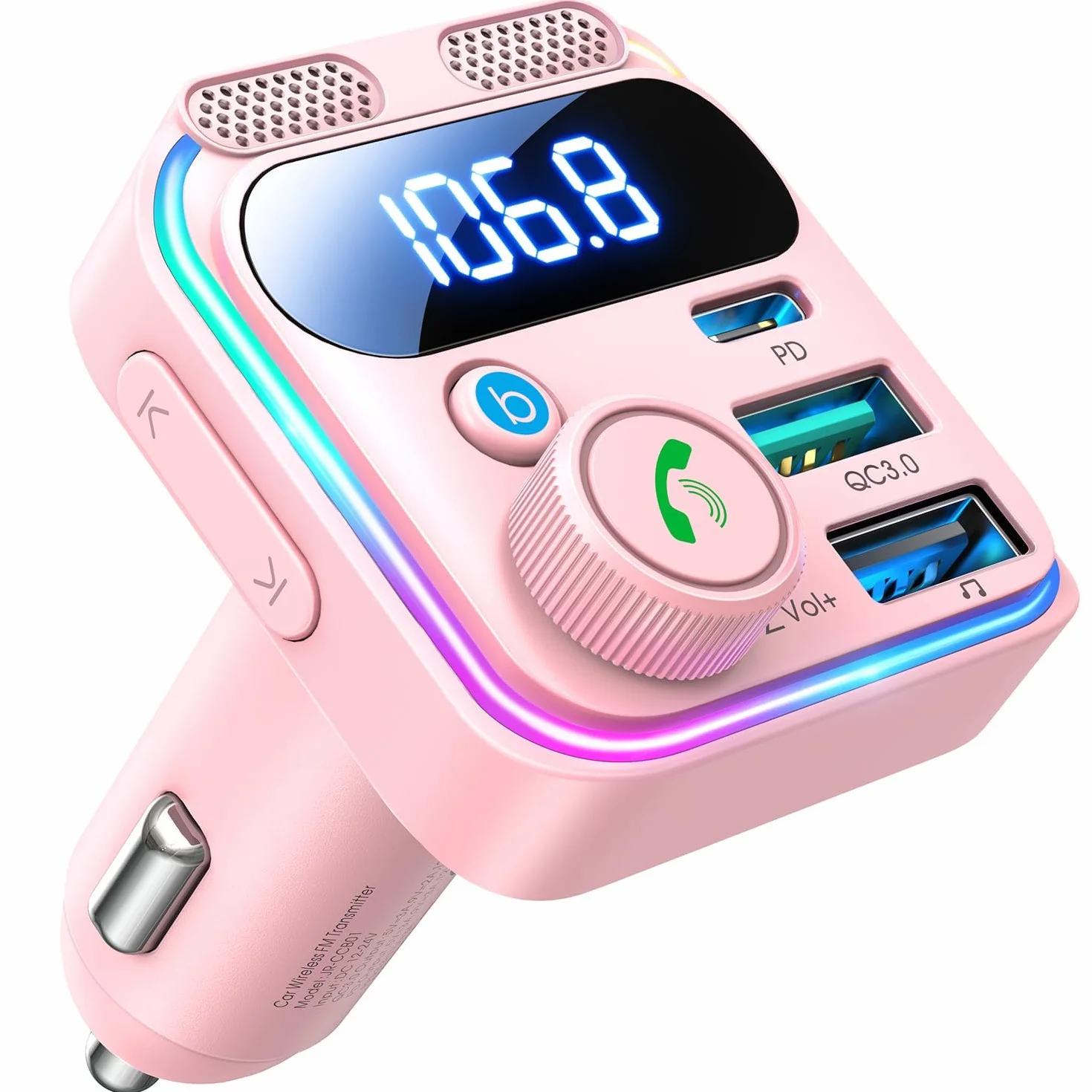 JOYROOM 81W Adapter Bluetooth do samochodu FM Transmiter Bluetooth 5.4 45W PD 36W QC3.0 Podwójny mikrofon Światło LED Zestaw głośnomówiący