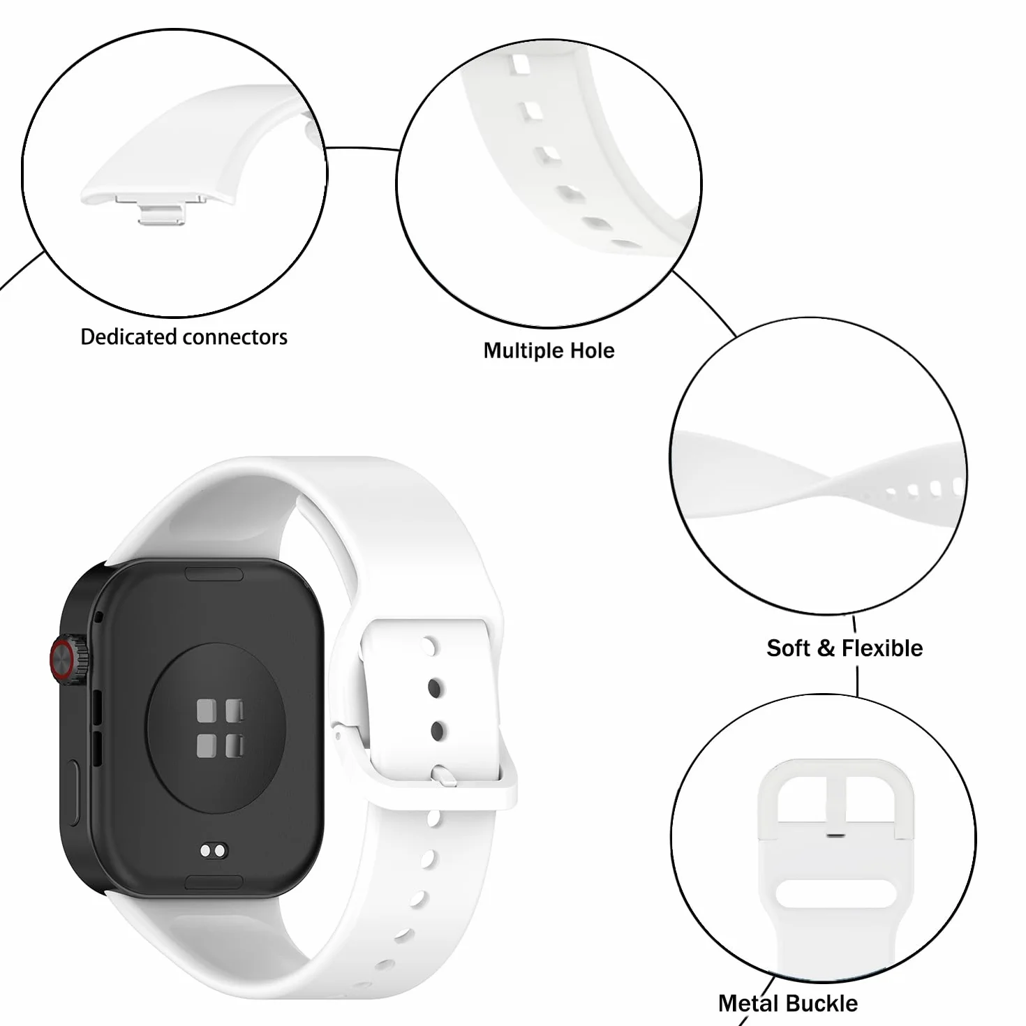 Pasek do zegarka Redmi Watch 4/5/6 Xiaomi Watch 8 Pro/9 Pro silikonowy