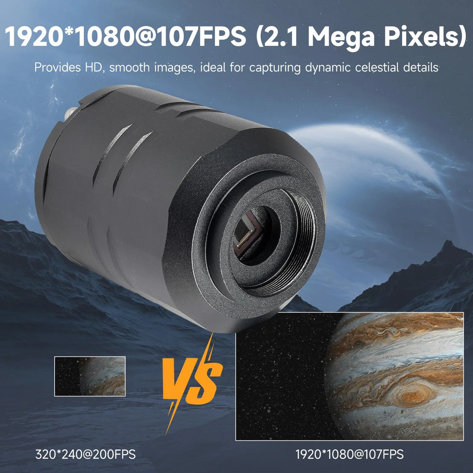 Svbony SV305C Pro Kamera Teleskopowa, Okular Teleskopowy 1,25'', Kamera Planetarna 2MP, Czujnik CMOS IMX662, Bufor DDR 128MB, Przewodnik ST4, do Astrofotografii Głębokiego Nieba i Planetarnego