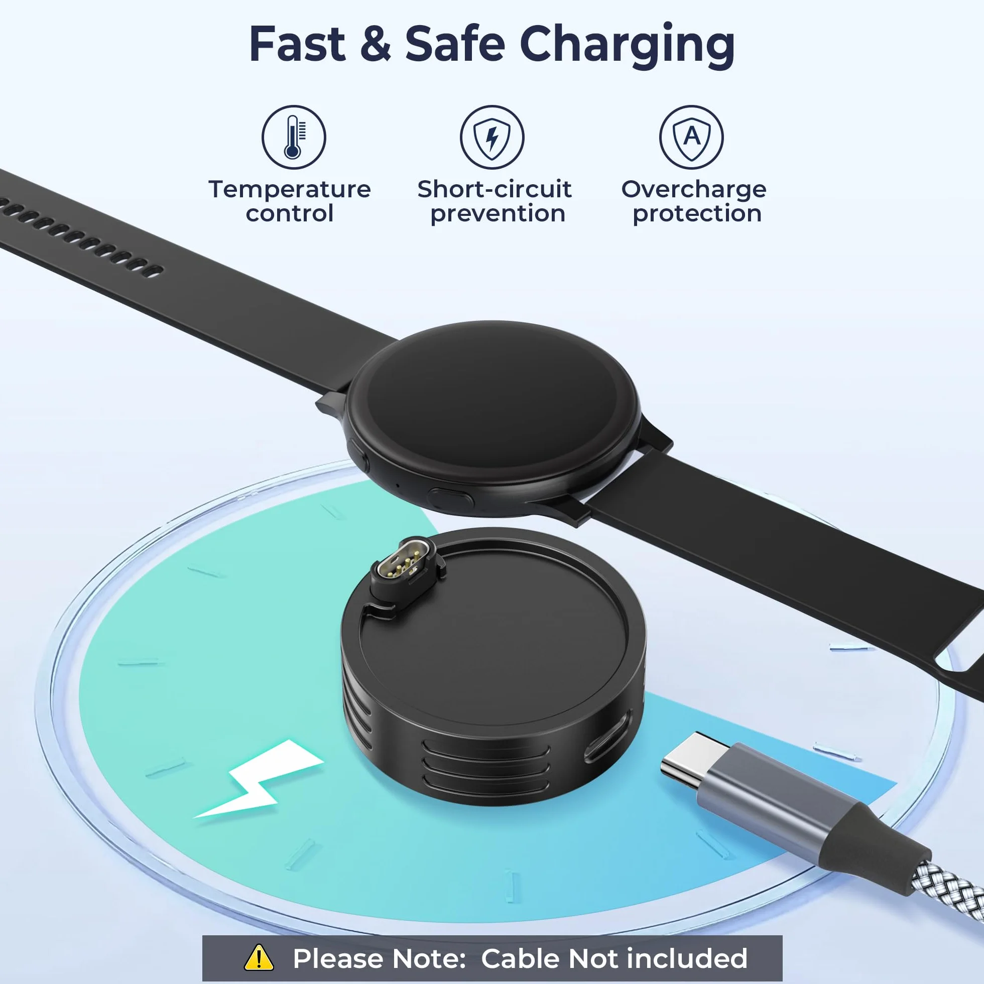 Elebase Adapter Ładowarki USB C do Zegarka Garmin,Kabel Ładowania Zamiennik Typu C Stacja Dokująca do Garmin Fenix 8 7S 6S,Forerunner 570 955 265 165,Venu 4 3 3S 2,Approach,Vivoactive(koperty < 47mm)