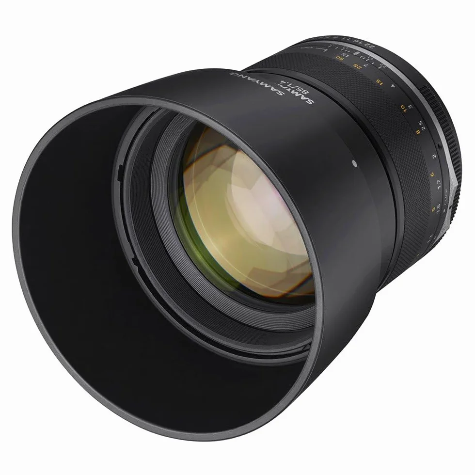 SAMYANG 22995 MF 85 mm F1,4 MK2 Fuji X – obiektyw portretowy, ręczna regulacja ostrości dla pełnoformatu i stałej ogniskowej APS-C Fuji X Mount, 2 generacje do Fujifilm X-T1, X-T3, X-H1, X-T30, X-Pro3, X-T200, X-T4
