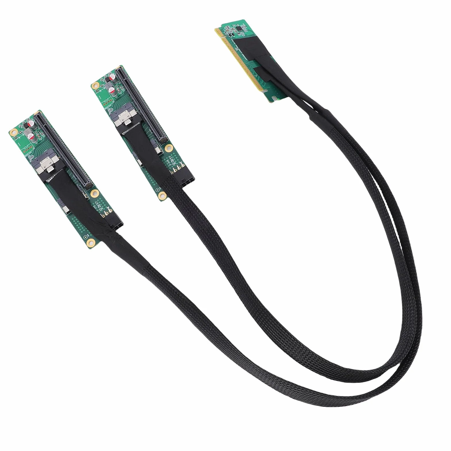 Alomejor Wysokowydajny Dzielony Przedłużacz PCIe 4.0 X16 do SFF-8654 do Wszechstronnych Płyt Głównych Komputerów 1 Sztuka