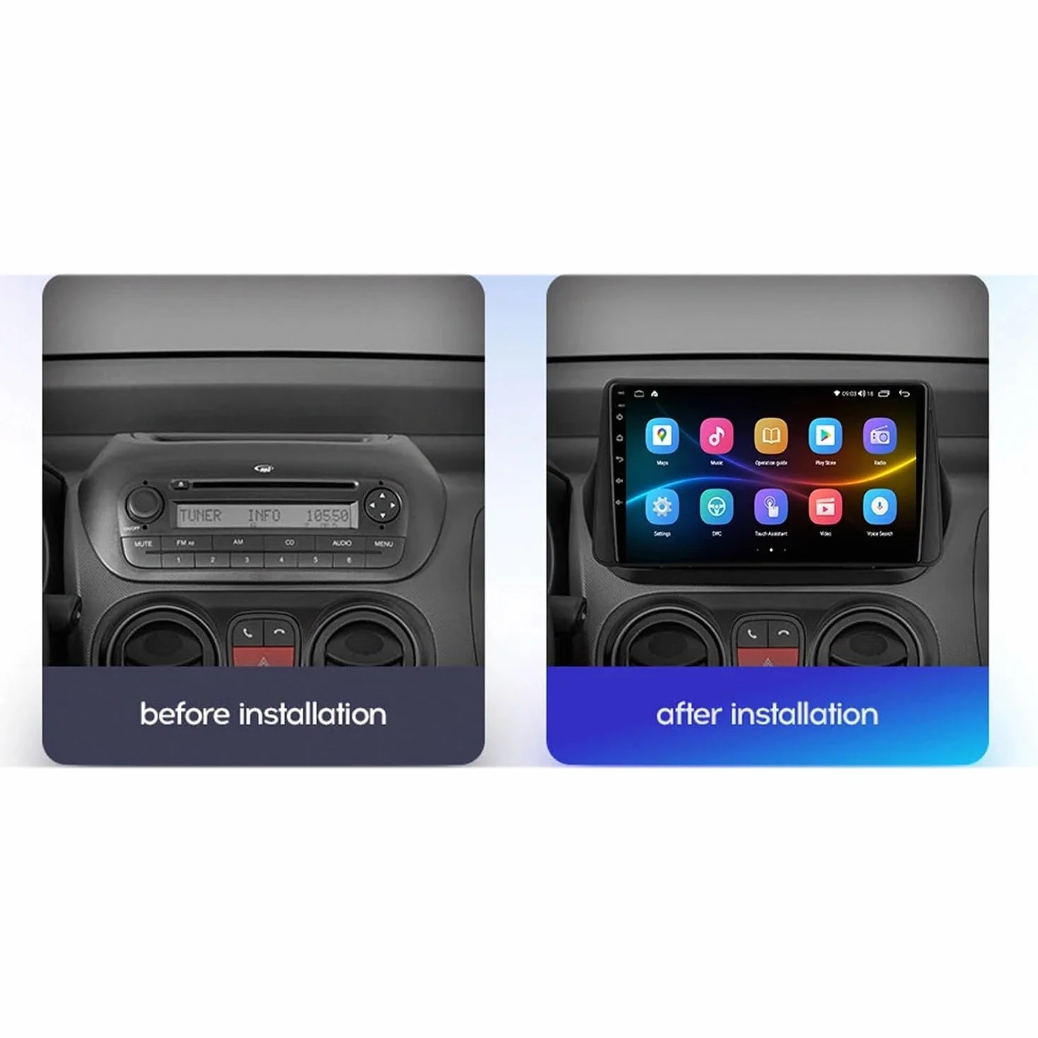 Multimedia Radio dla Citroen Nemo 2008-2017 Android 15 9 Inch Car Play Screen with Wireless Carplay Android Auto For, 8 Core 6G+128G