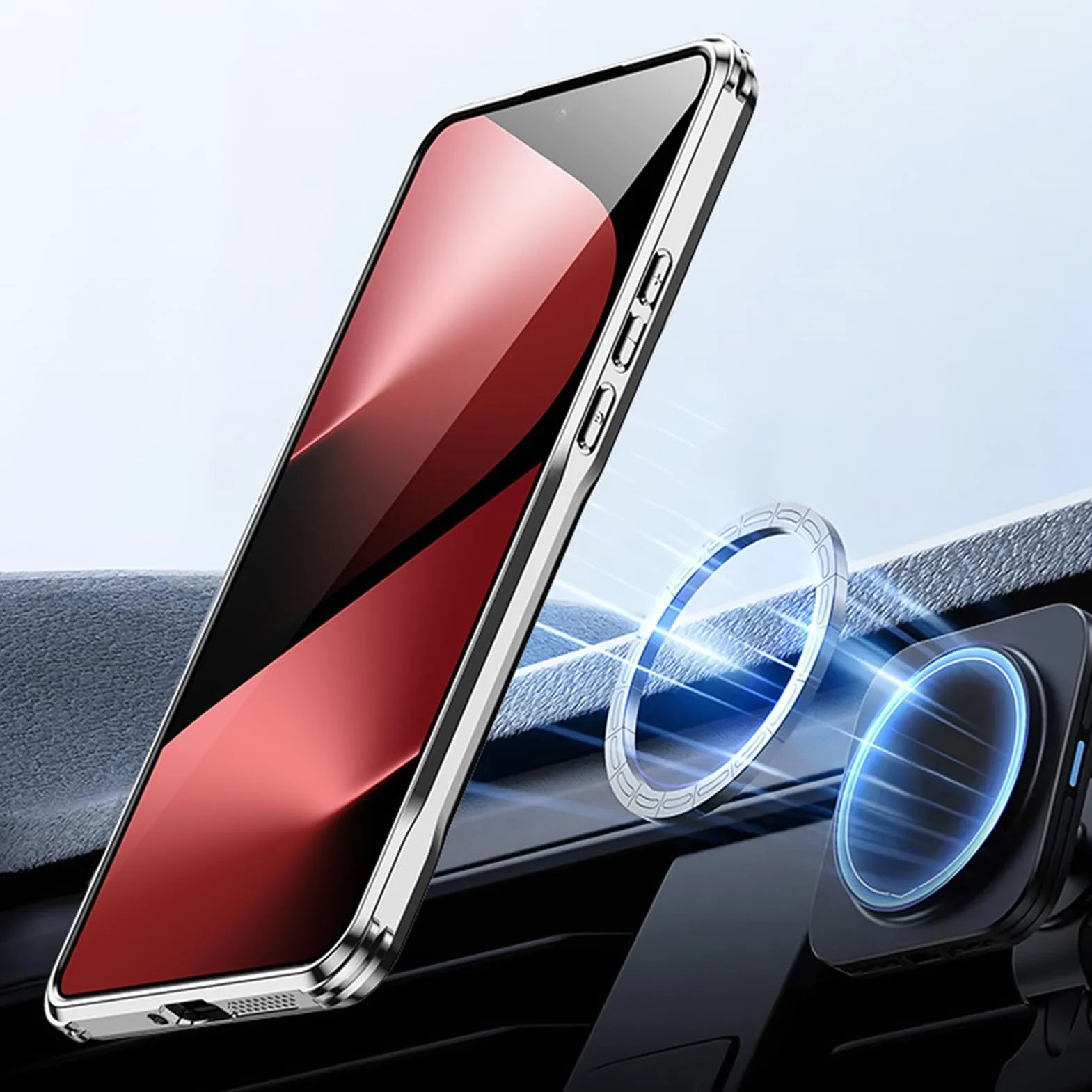 Magnetyczne etui do Huawei Pura 90 Pro Max/90 Pro/90, etui z klapką z klapką ze stojakiem galwanizowana obudowa odporna na wstrząsy osłona, srebrna, 90