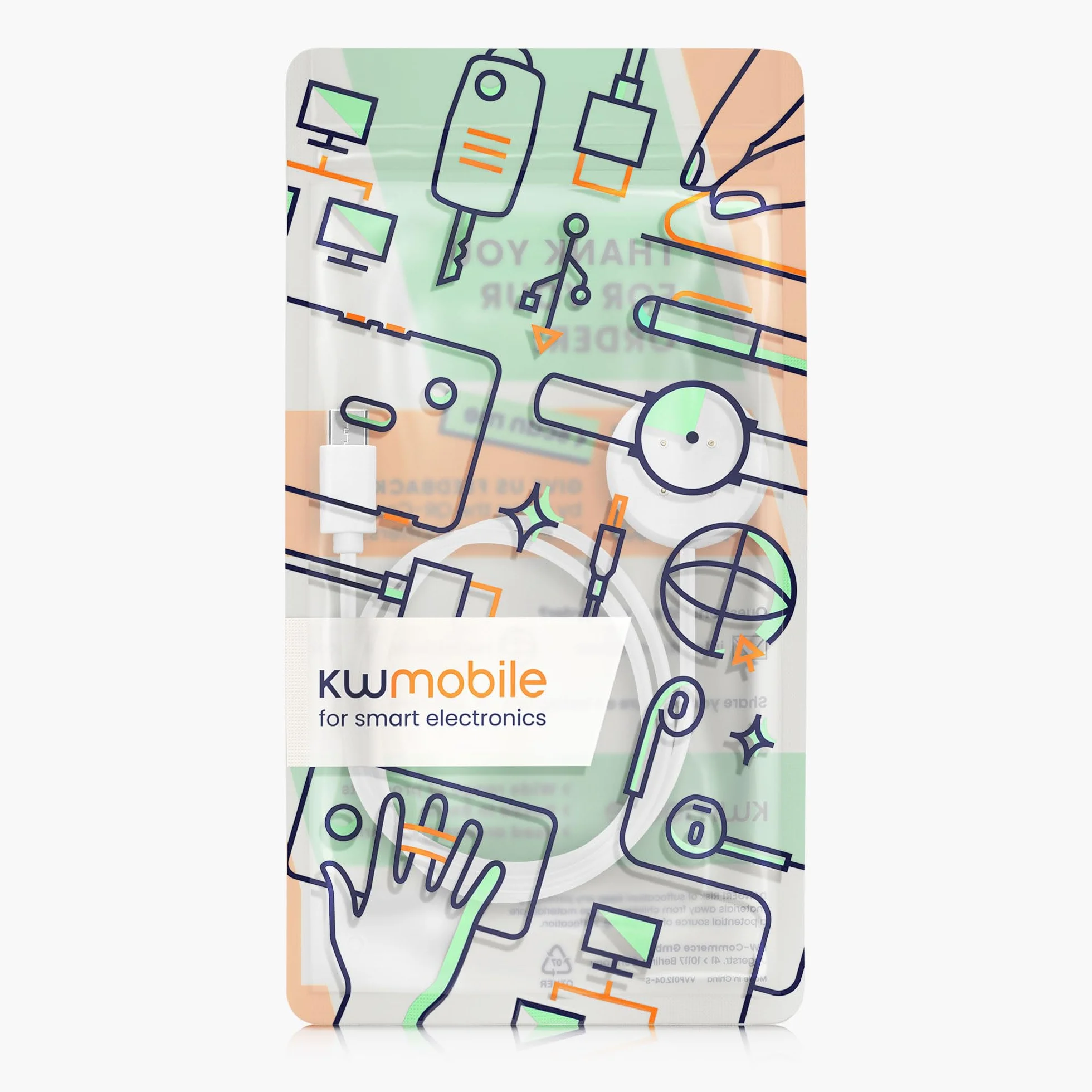 kwmobile Ładowarka do Google Pixel Watch 3 / Pixel Watch 2 / Fitbit Versa 4 3 2 / Ace LTE biała - kabel USB-C