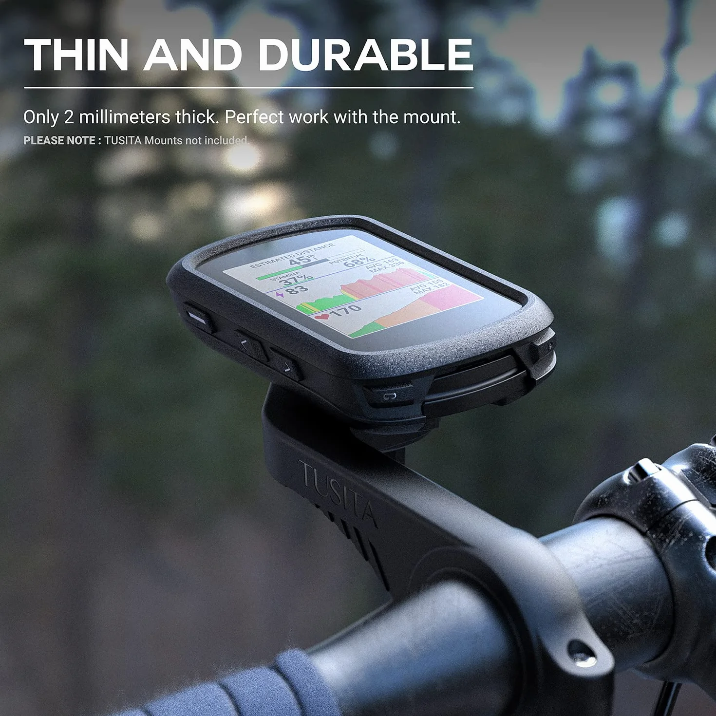 TUSITA Silikonowe Etui Kompatybilny z Garmin Edge 540 | 540 Solar | 840 | 840 Solar - Czarny